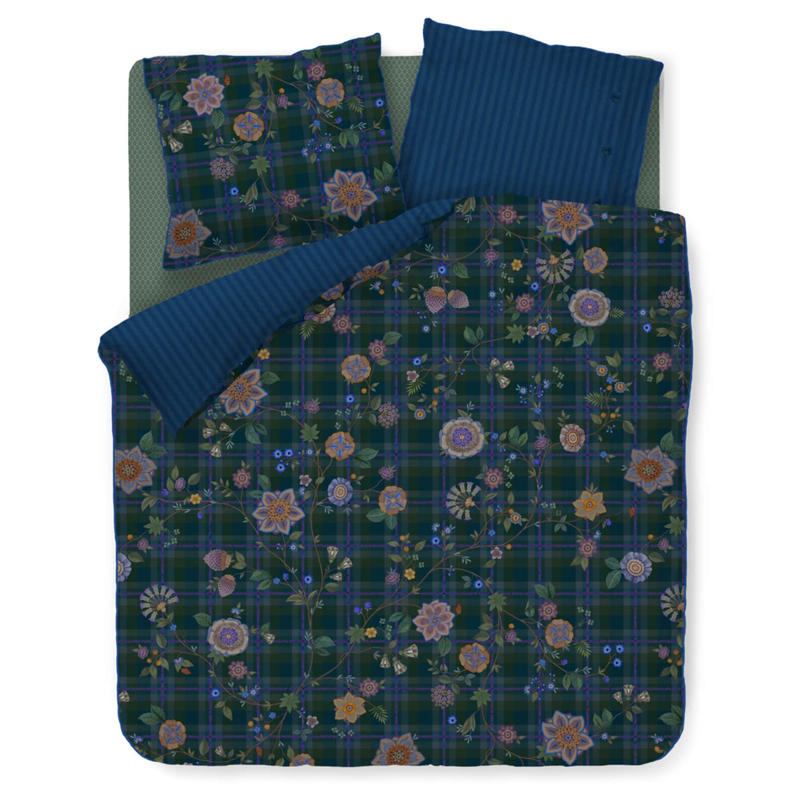 PiP Studio Bettwäsche Flores Felices Dunkelblau, günstig online kaufen