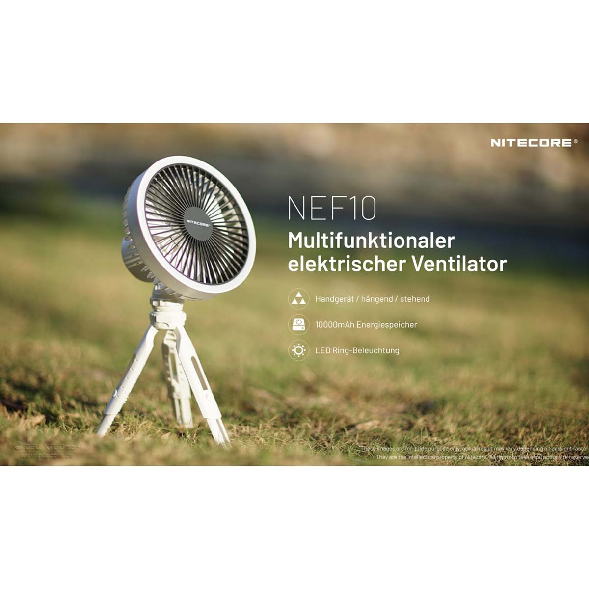 Nitecore Tischventilator NEF10 mit LED-Licht - günstig online kaufen