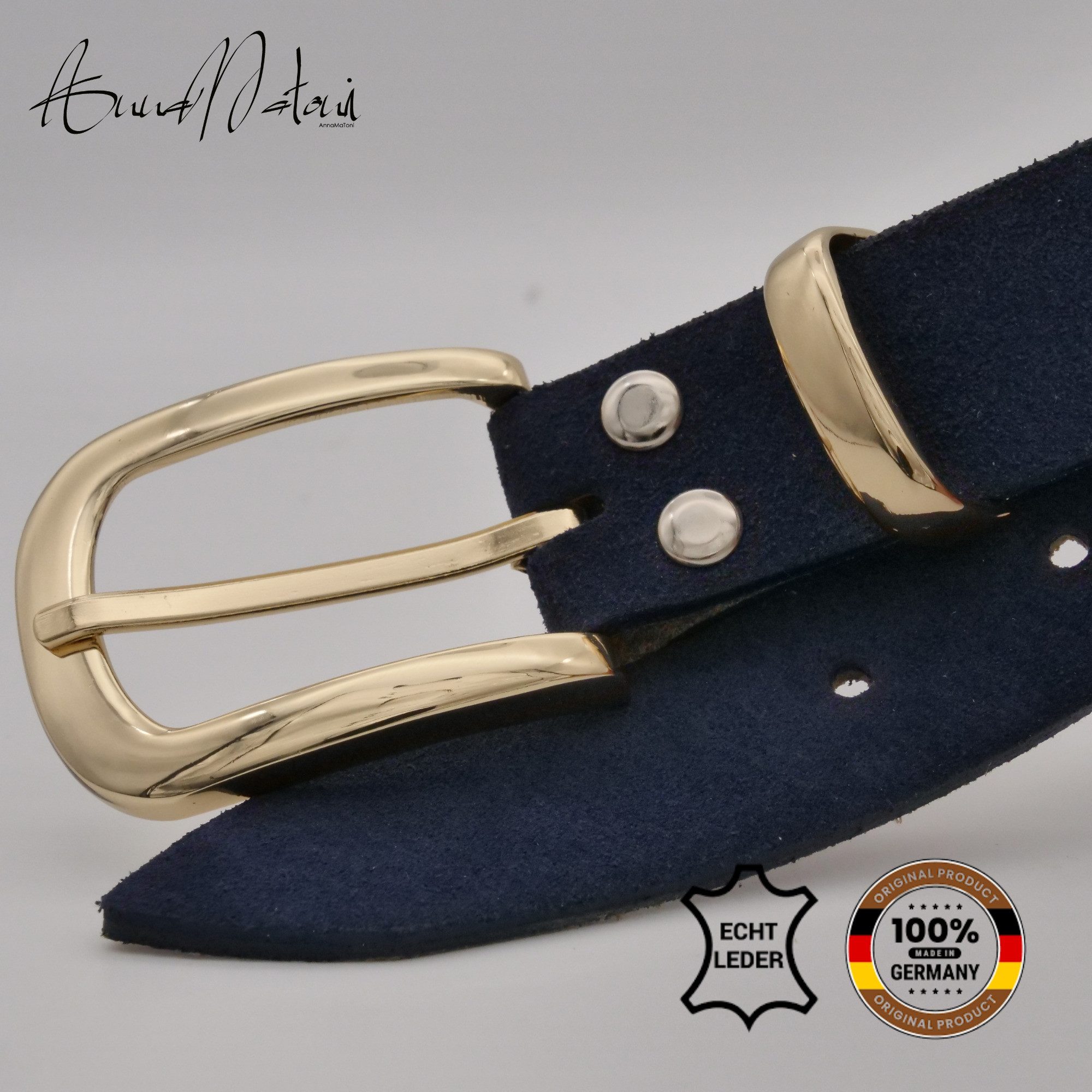 AnnaMatoni Ledergürtel AnnaMatoni Damen Ledergürtel in hochwertigem Velour Leder 3cm