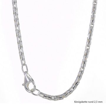 HOPLO Königskette Silberkette Königskette Länge 19cm - Breite 2,3mm - 925 Silber, Made in Germany