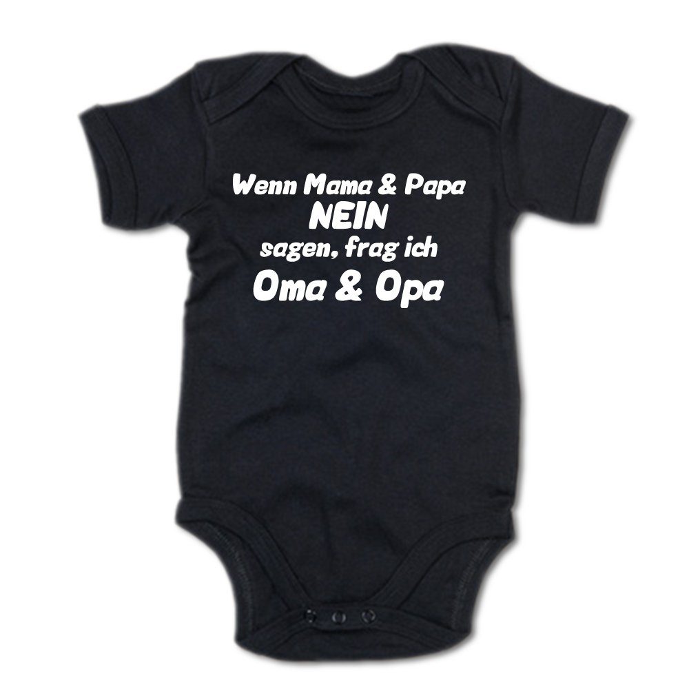 G-graphics Kurzarmbody Wenn Mama & Papa nein sagen, frag ich Oma & Opa Baby Body mit Spruch / Motiv / Aufdruck • für/von Oma & Opa