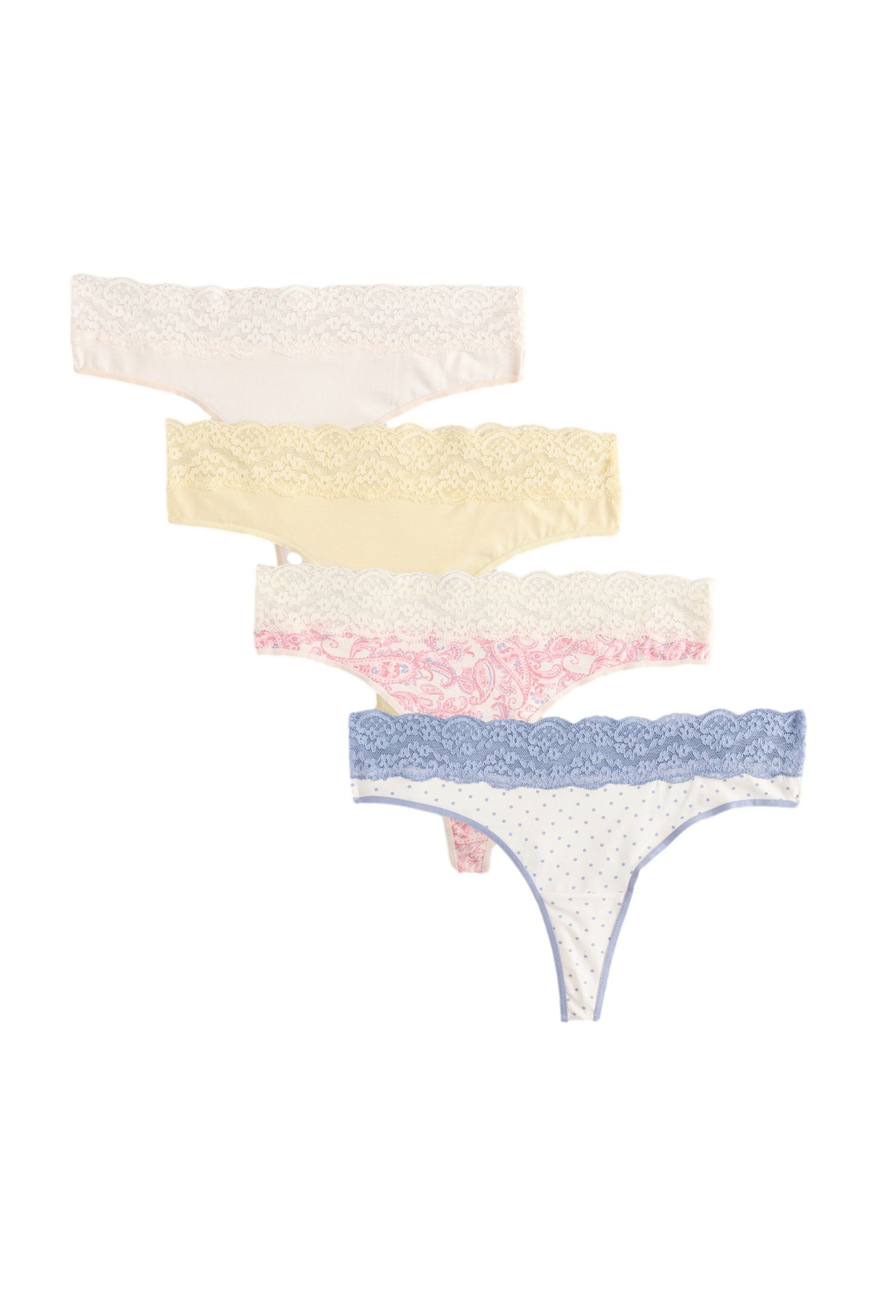 Next String Spitzenslips im 4er-Pack, Tanga (4-St), Zeitlose Essentials