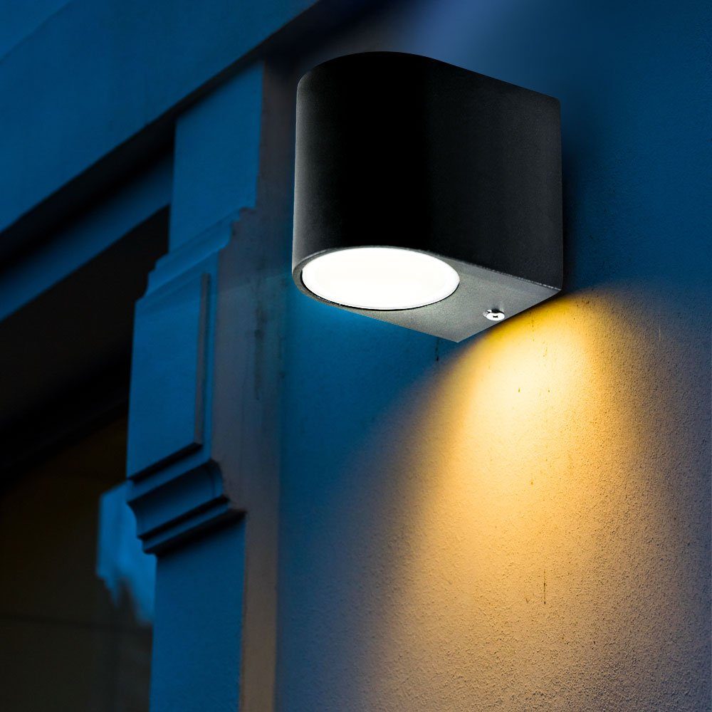 etc-shop Außen-Wandleuchte, Leuchtmittel LED inklusive, Tür Wand Farbwechsel, Lampen Warmweiß, Set Haus ALU 3er Fernbedienung RGB Beleuchtung