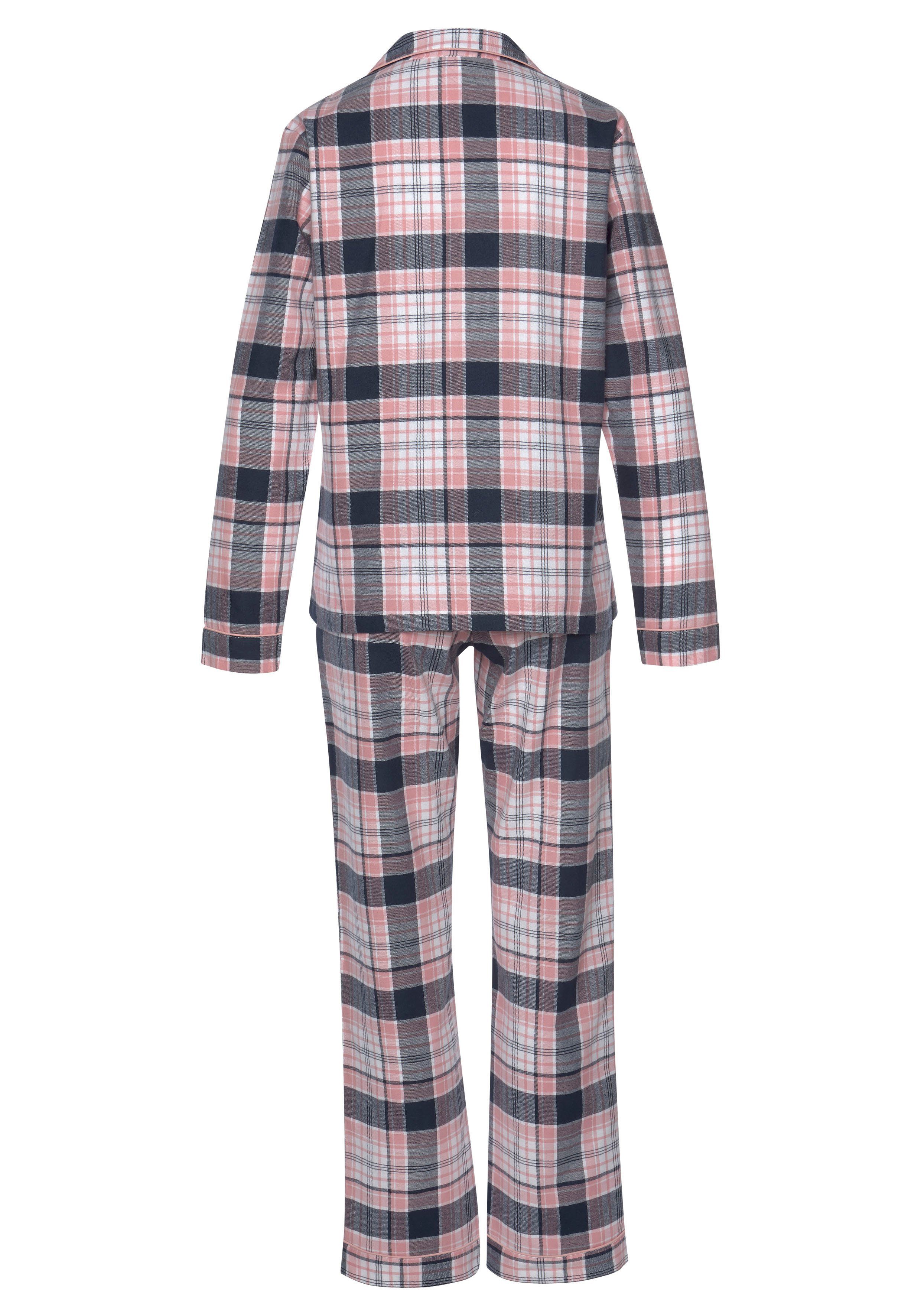 H.I.S Pyjama (Set, 2 tlg) aus Flanell mit Allover-Karomuster
