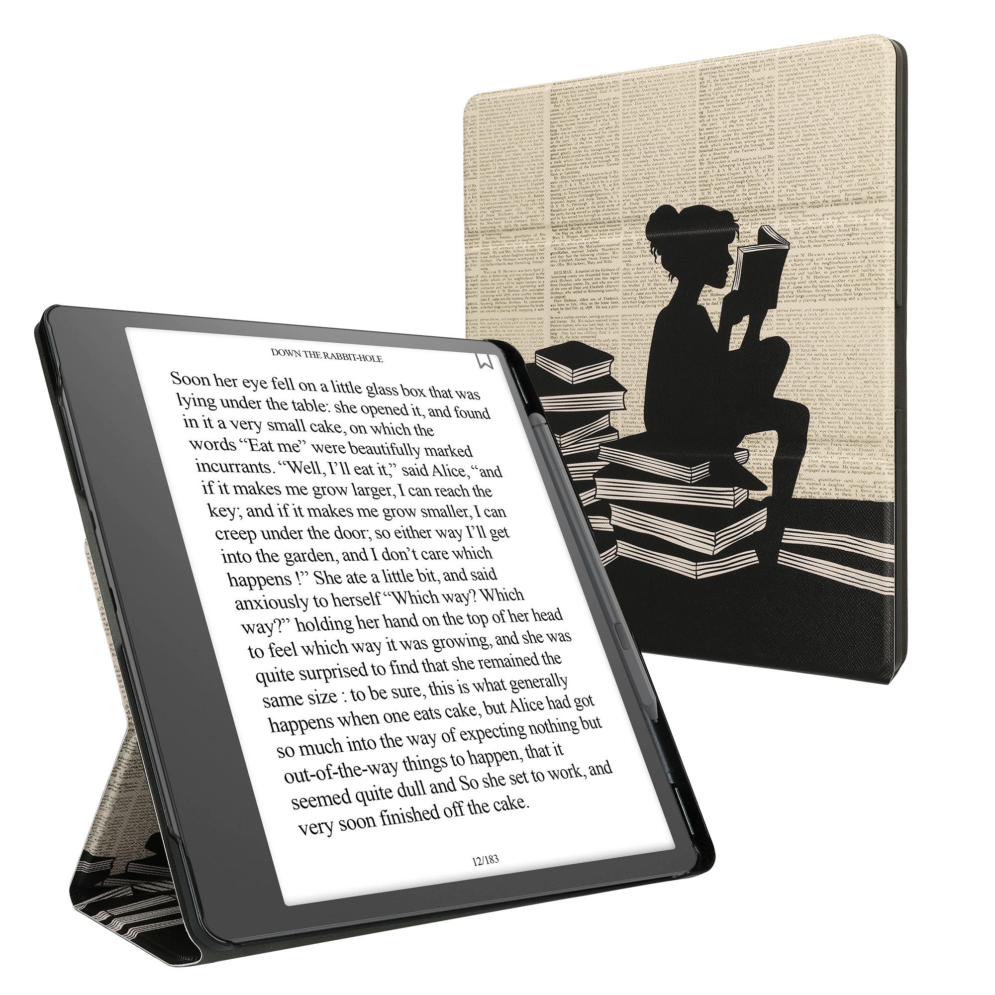 kwmobile E-Reader-Hülle E-Reader Hülle für Amazon Kindle Scribe (2022/2024) Cover, Kunstleder Case für eReader mit zweifachen Ständer und Stifthalter