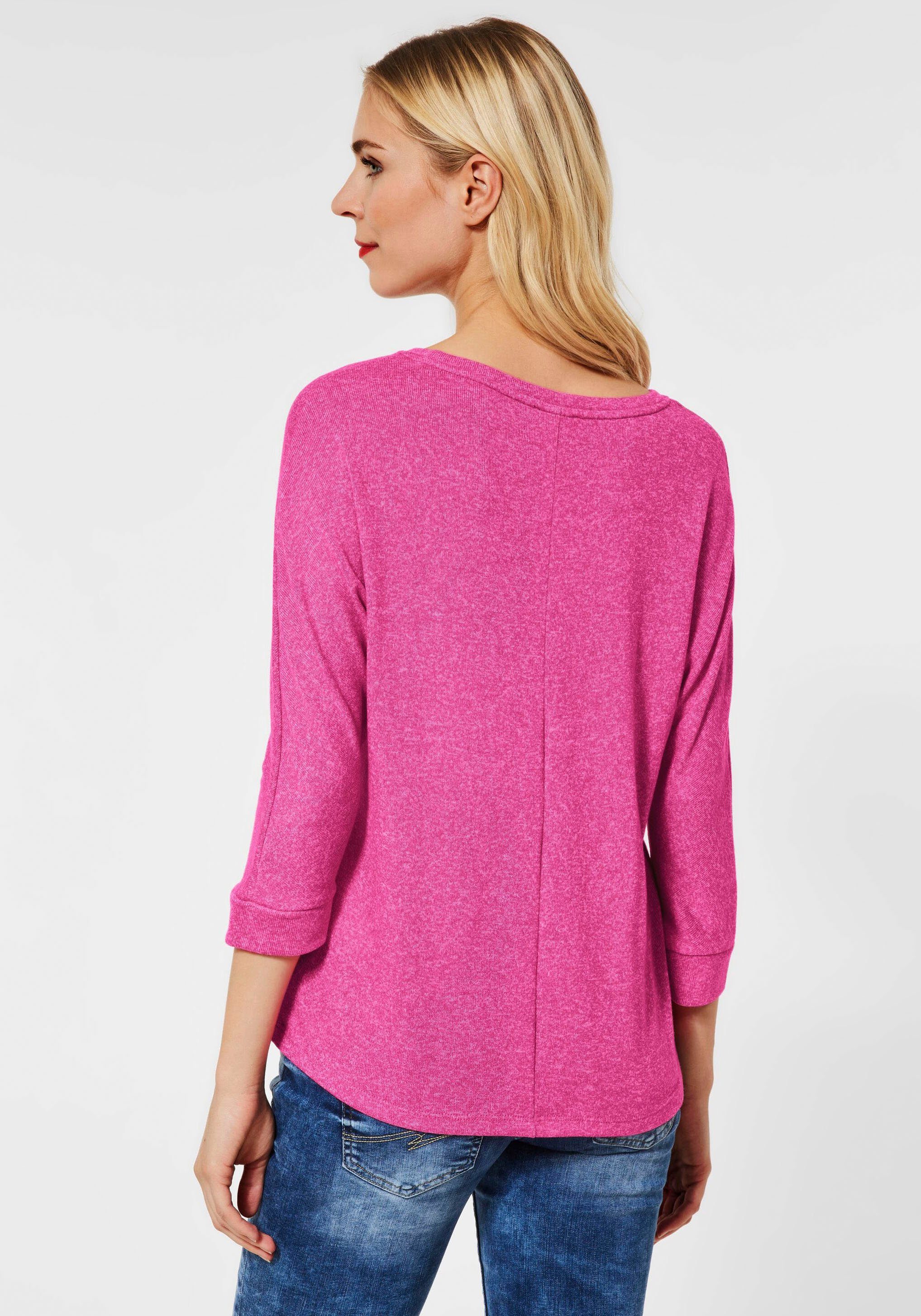 pink STREET Style lavish in ONE Melange-Optik 3/4-Arm-Shirt Ellen