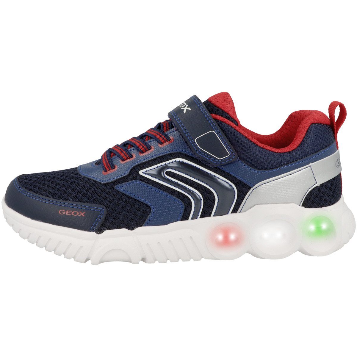 Geox J Wroom B. B Jungen Sneaker LED Funktion, Druckknopf zum An- und  Ausschalten der Blinkfunktion