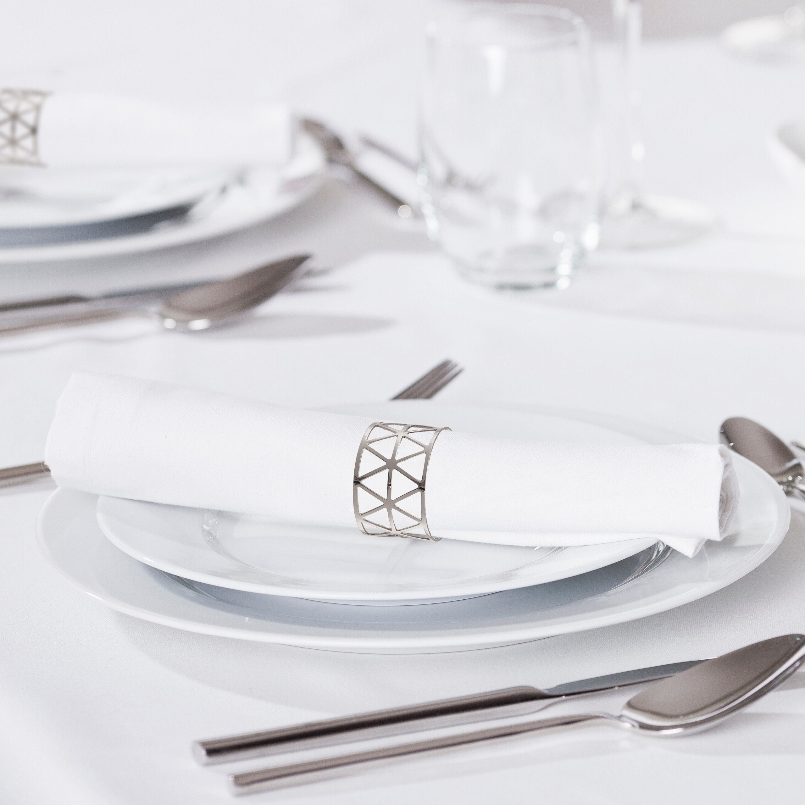 relaxdays Serviettenring Serviettenringe im 12er Set, Eisen, silber