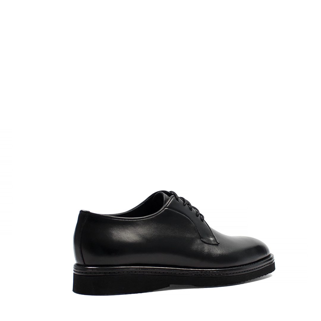 Celal Gültekin Plateau Derby Runde Kappe Business Freizeit Herren Schnürschuh Glattleder, Plateau-Sohle, Echtleder-Futter & Decksohle, Schwarz, 42 – Bild 5 von 5