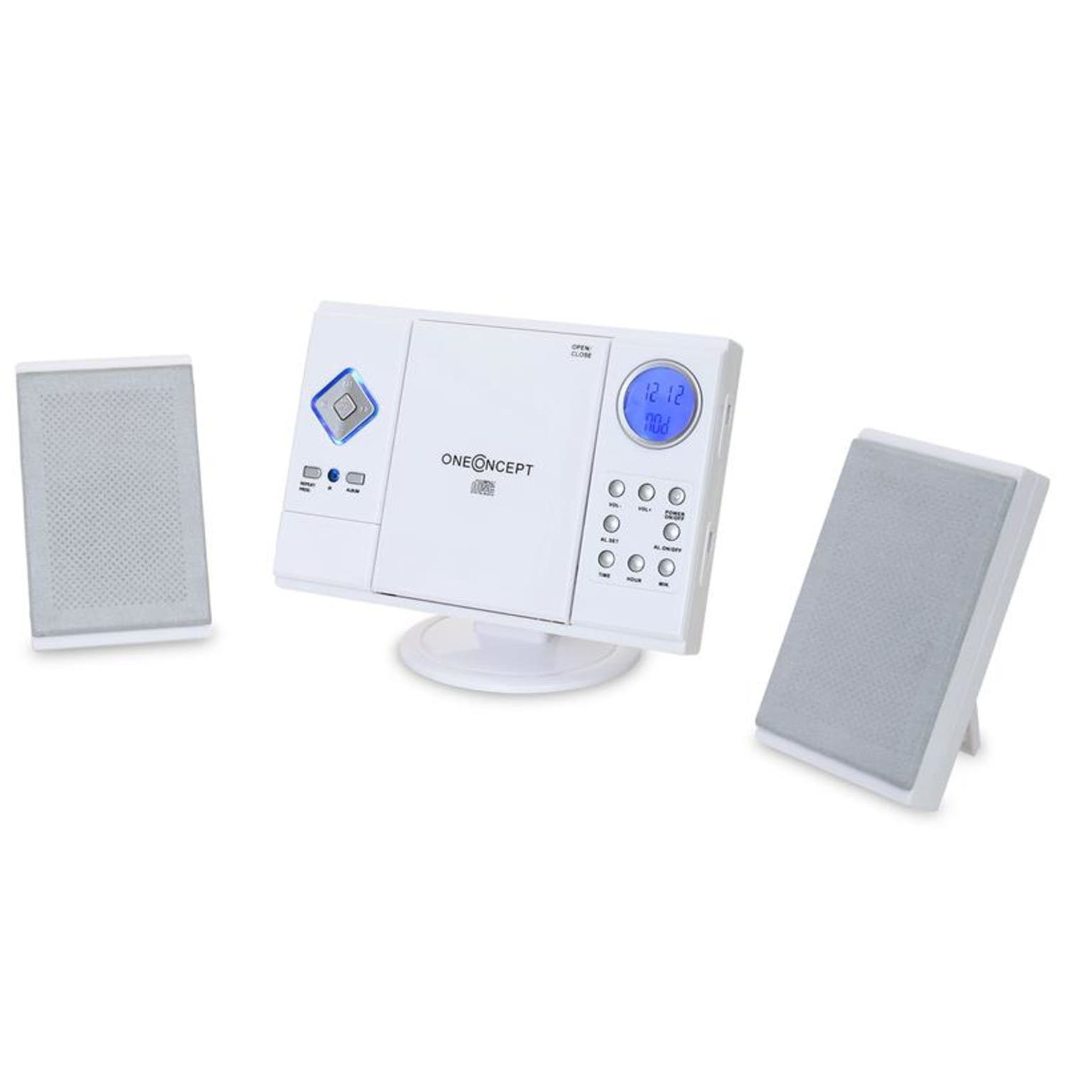 Weiß V-12 Digitalradio ONECONCEPT (Küchenradio Stereoanlage Musikanlage Kompaktanlage)