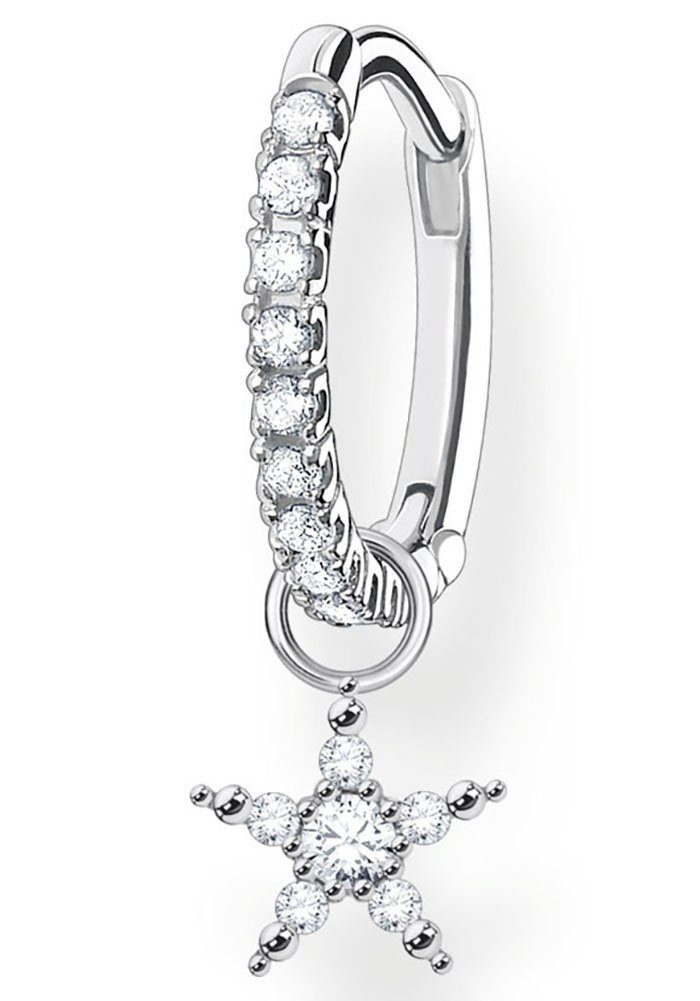THOMAS SABO Single-Creole mit Stern Anhänger, mit Zirkonia (synth)