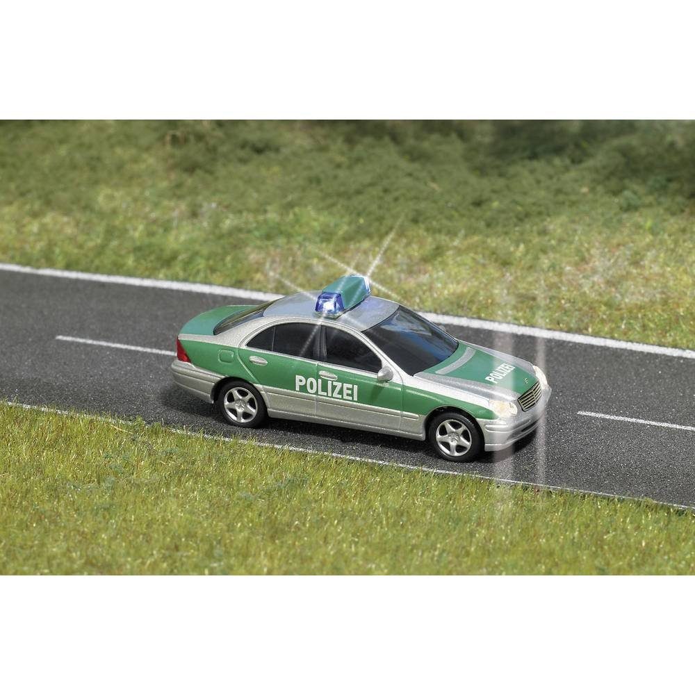 Modelleisenbahn-Straße H0 Mercedes Benz C-Klasse Polizei