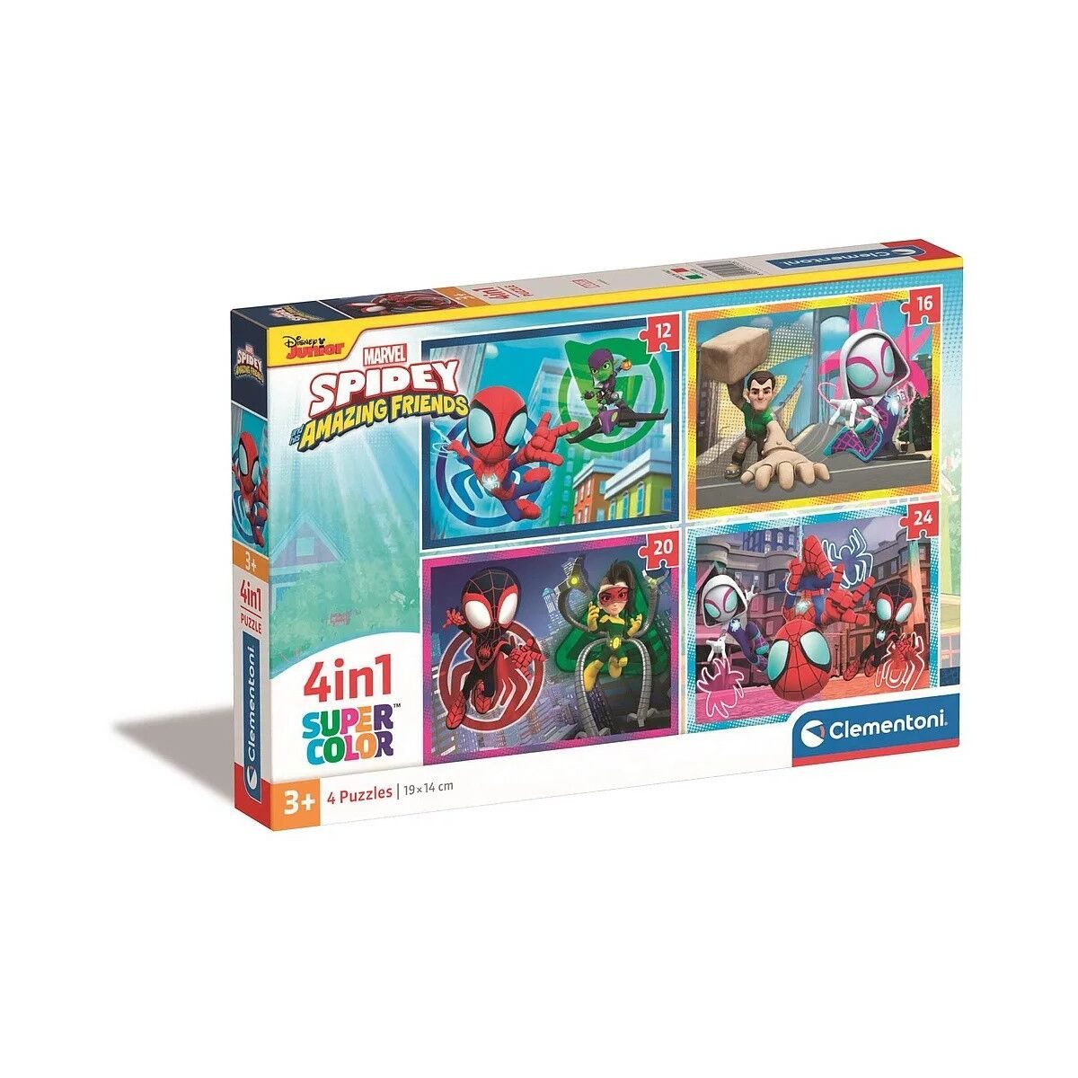 Clementoni® Lernspielzeug Spiderman Spidey 4 in 1 Puzzle Clementoni