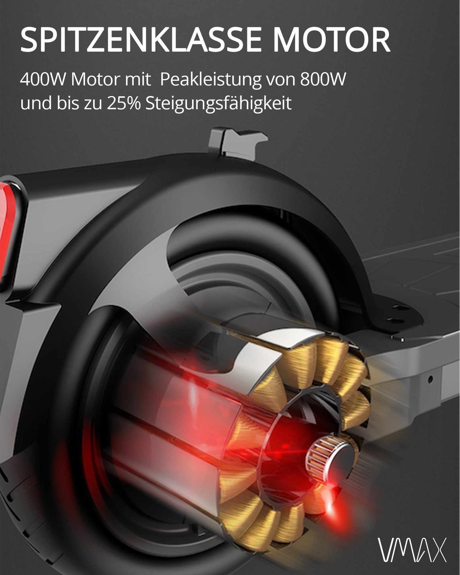 VMAX E-Scooter VX5 GT, 400,00 mit 20,00 W, klappbar km/h, Straßenzulassung