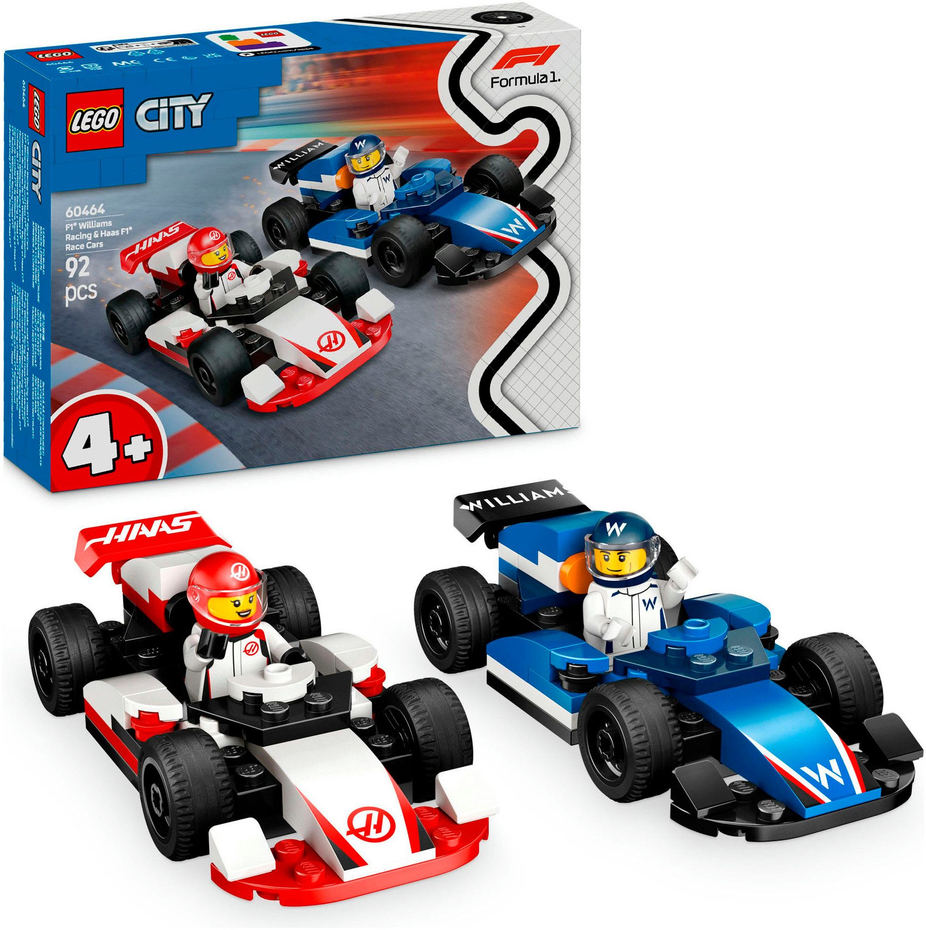 F1® Williams Racing und Haas F1® Rennautos (60464), LEGO City Konstruktionsspielsteine