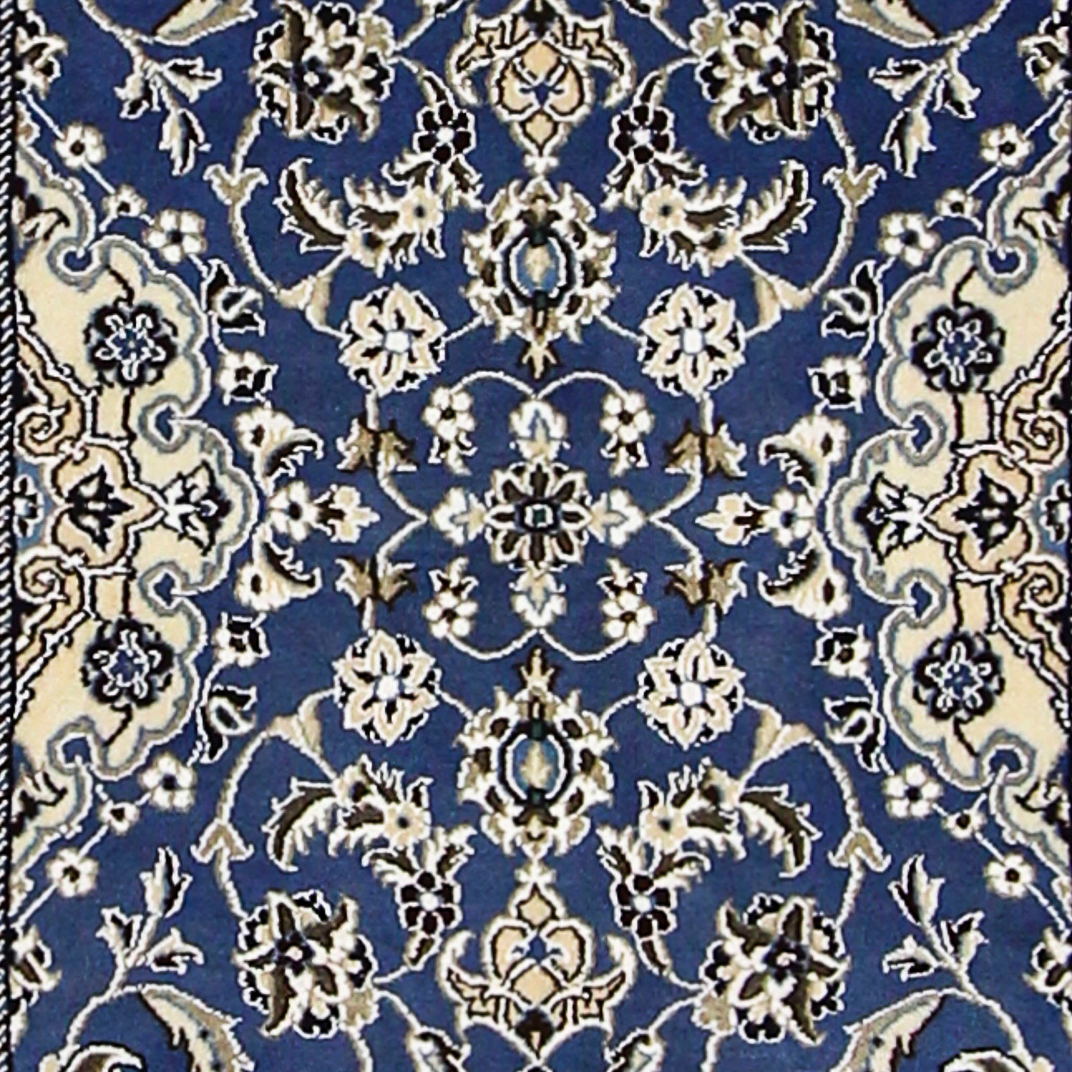 Orientteppich Perser - Nain x Einzelstück mm, morgenland, Höhe: - Zertifikat 60 - cm rechteckig, - Royal Wohnzimmer, 10 blau, Handgeknüpft, 200 mit