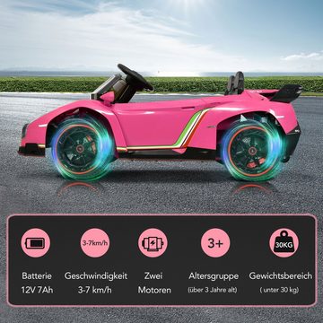 Merax Elektro-Kinderauto LAMBORGHINI VENENO Sportwagen mit 2 Motoren, LED-Lichten und Bluetooth, Belastbarkeit 30 kg, Elektroauto, Kinderfahrzeug mit USB, AUX inkl. Fernsteurung