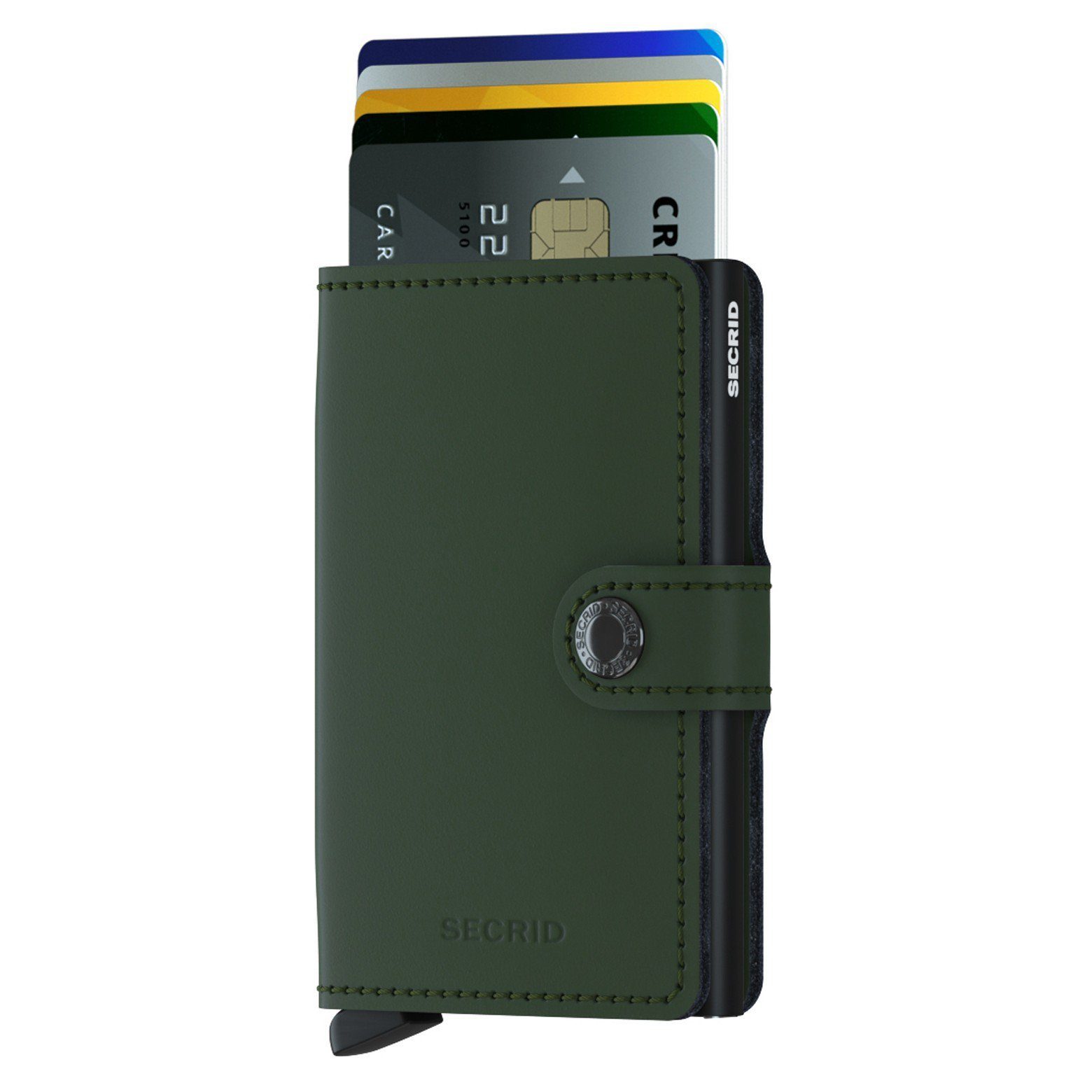 SECRID Geldbörse green-black RFID (1-tlg) 6.5 - Matte cm Geldbörse Miniwallet