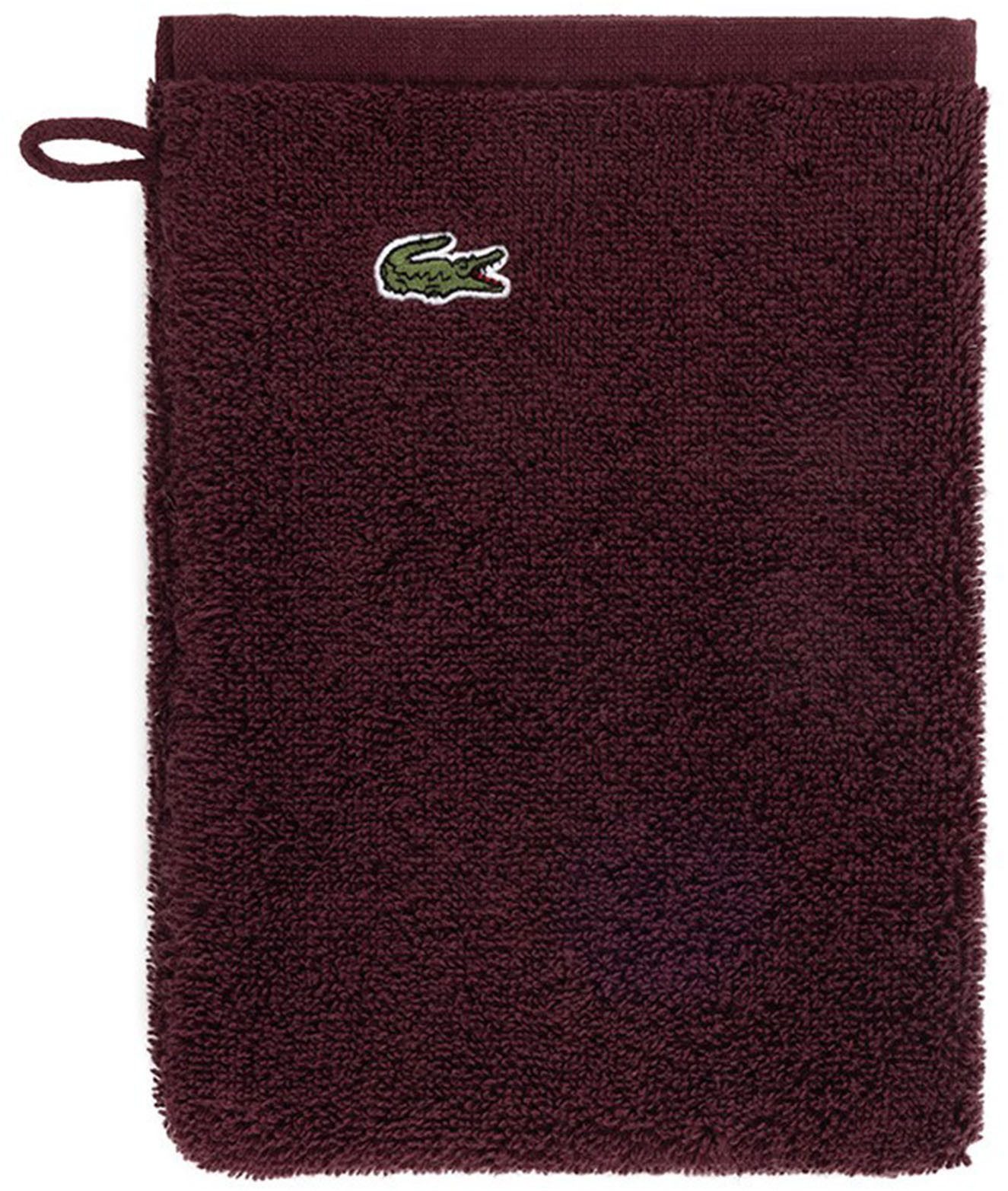 Lacoste Waschhandschuh LLECROCO, (1-St), mit Label-Applikationen