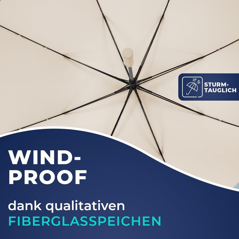 Langenberg Stockregenschirm LANGENBERG Regenschirm groß mit [Ø138 CM SPANNWEITE] Sturmfest, ☑ UNSERE EMPFEHLUNG