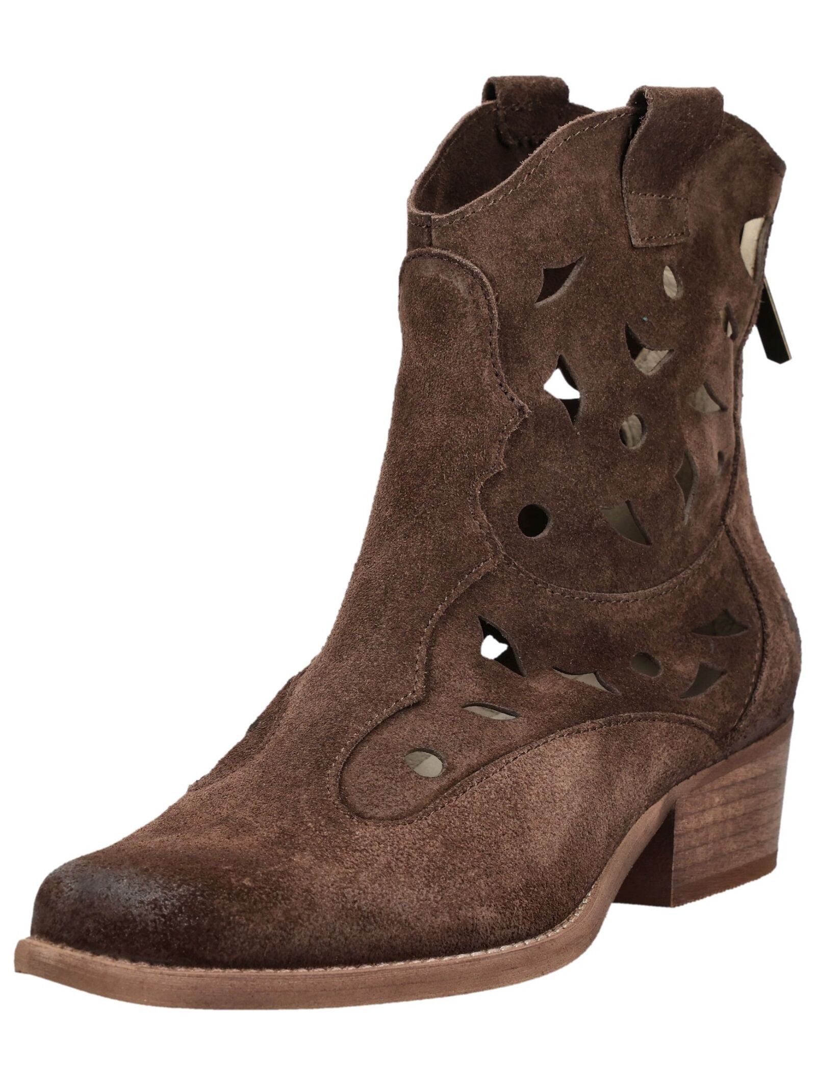 Felmini Stiefelette Veloursleder . Cowboy Stiefelette