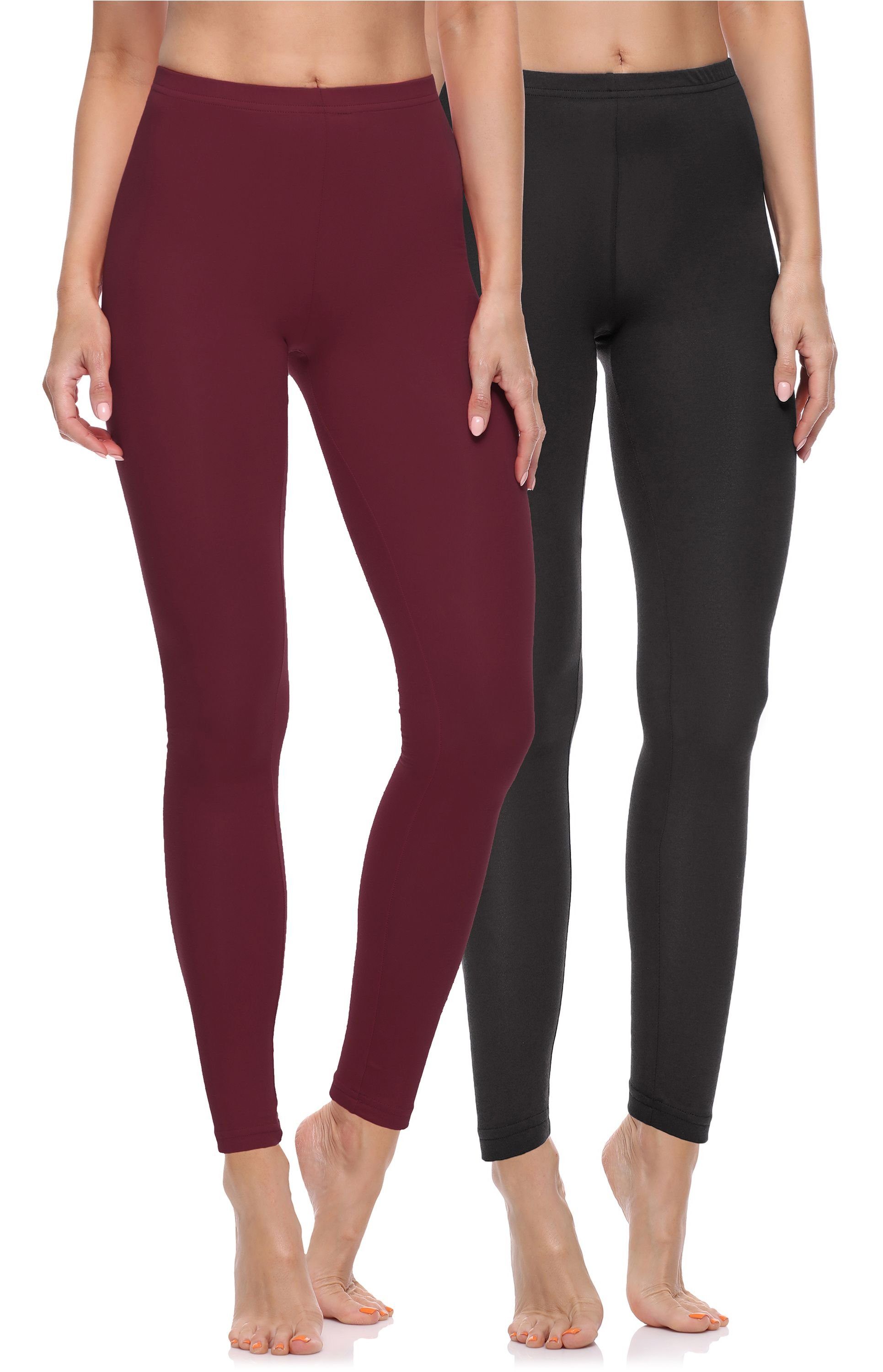 Merry Style Leggings Damen Hosen aus Baumwolle MS10-198 (2-tlg) elastischer günstig online kaufen