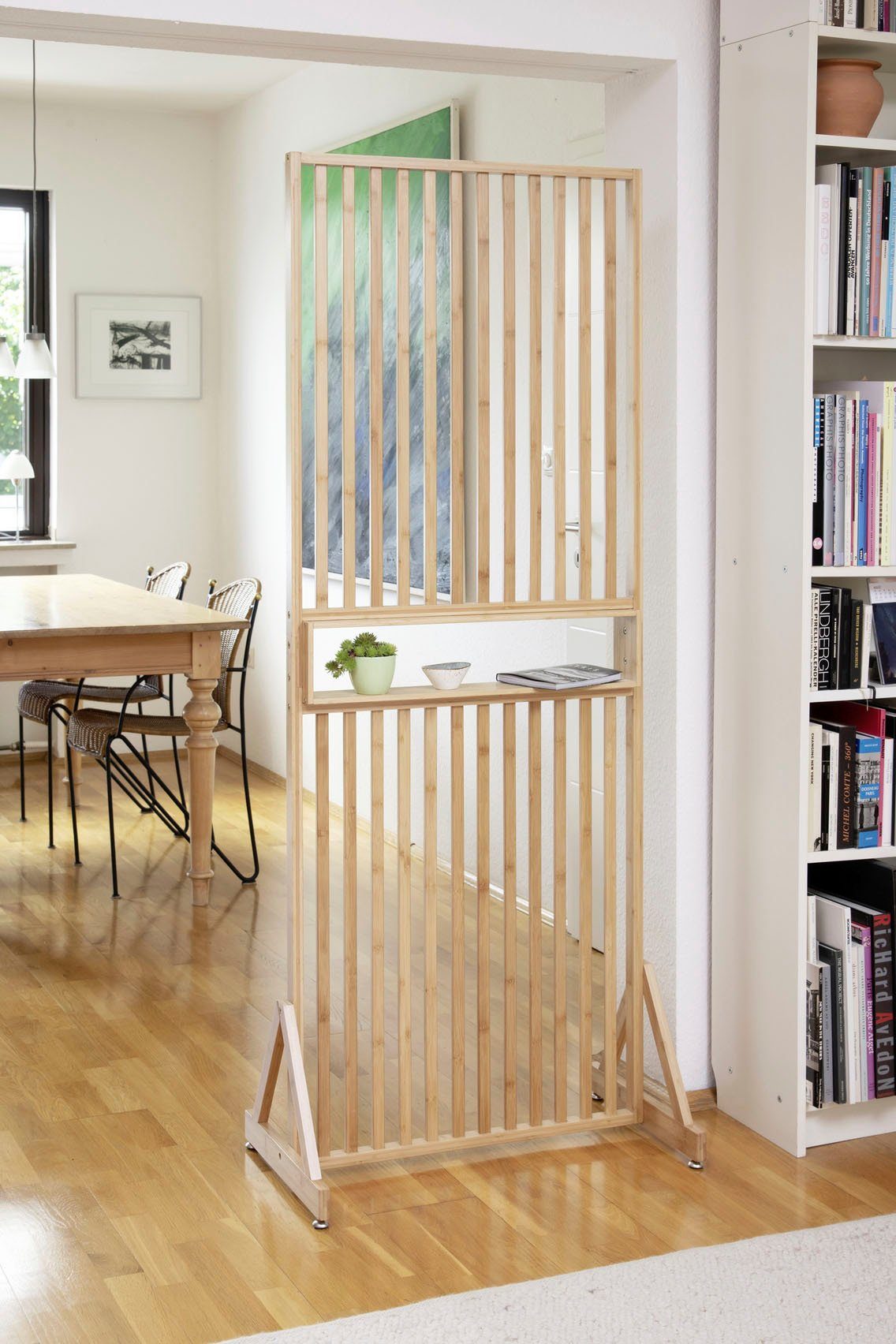 WENKO Stellwand Raumtrenner Kailua, mit Ablage, aus Bambus