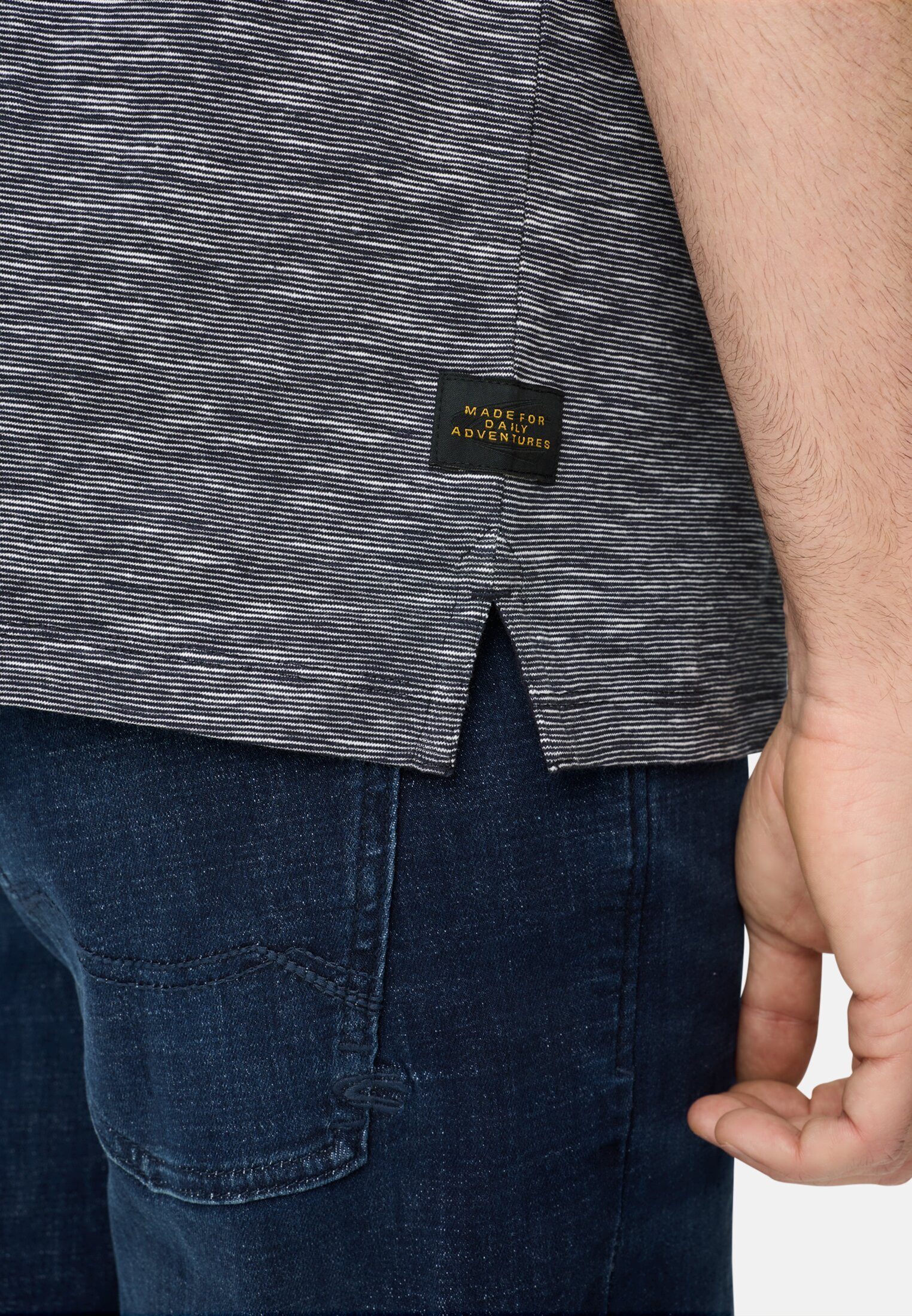 camel active T-Shirt mit Knopfleiste Kurzarm