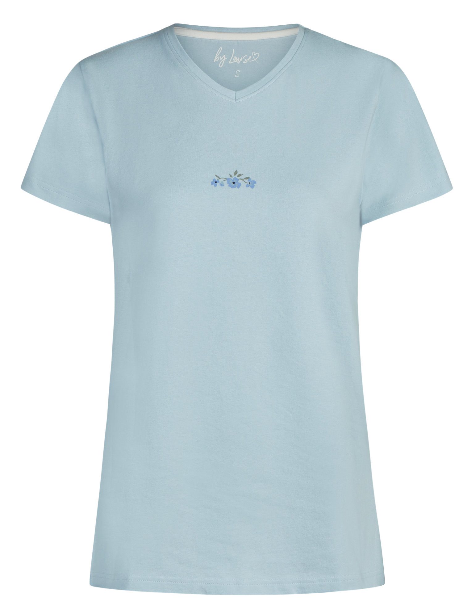 By Louise Pyjamaoberteil Damen Pyjamashirt mit kurzem Arm (1-tlg) Modisches Design