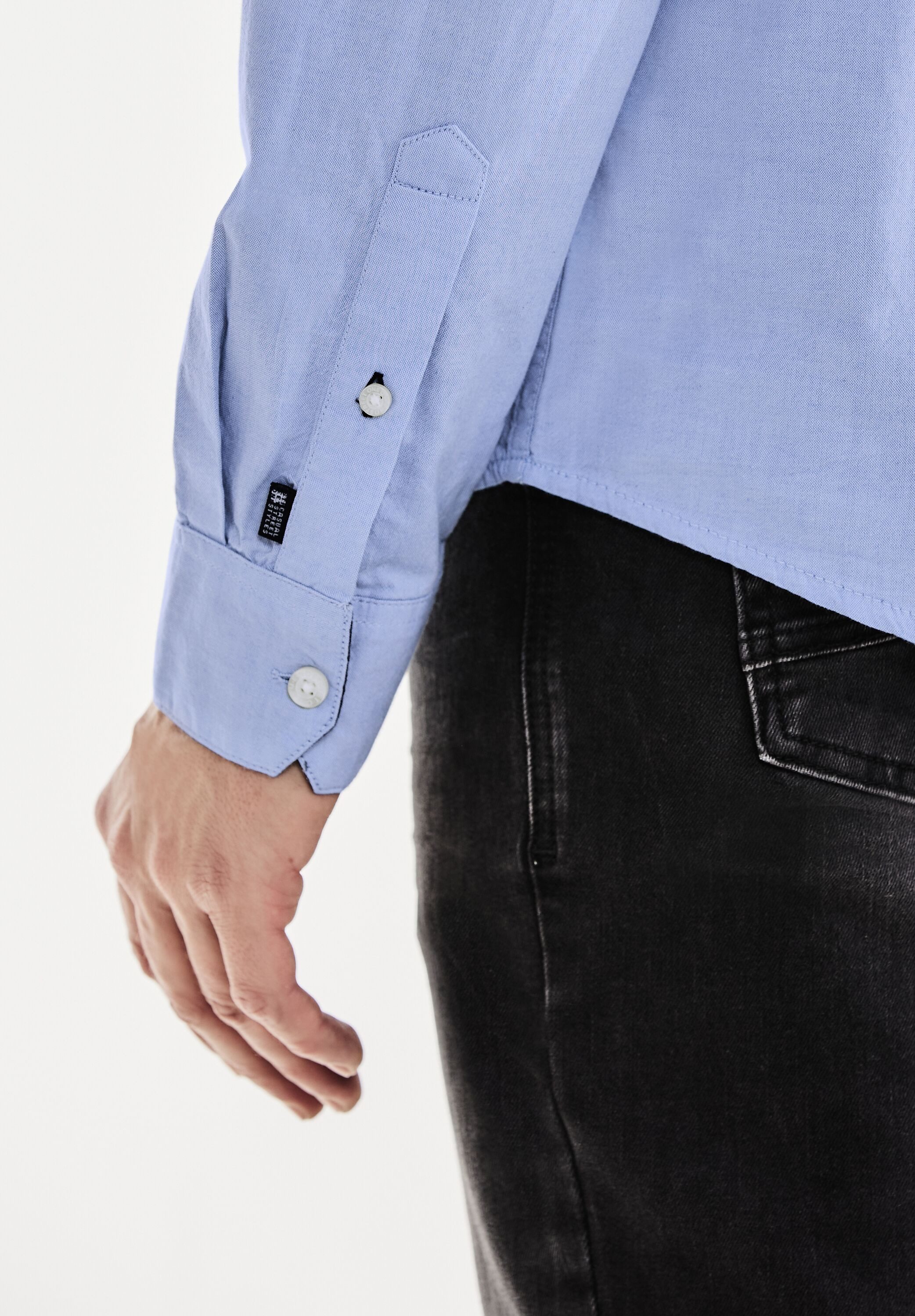 STREET ONE MEN Langarmhemd aus reiner günstig online kaufen