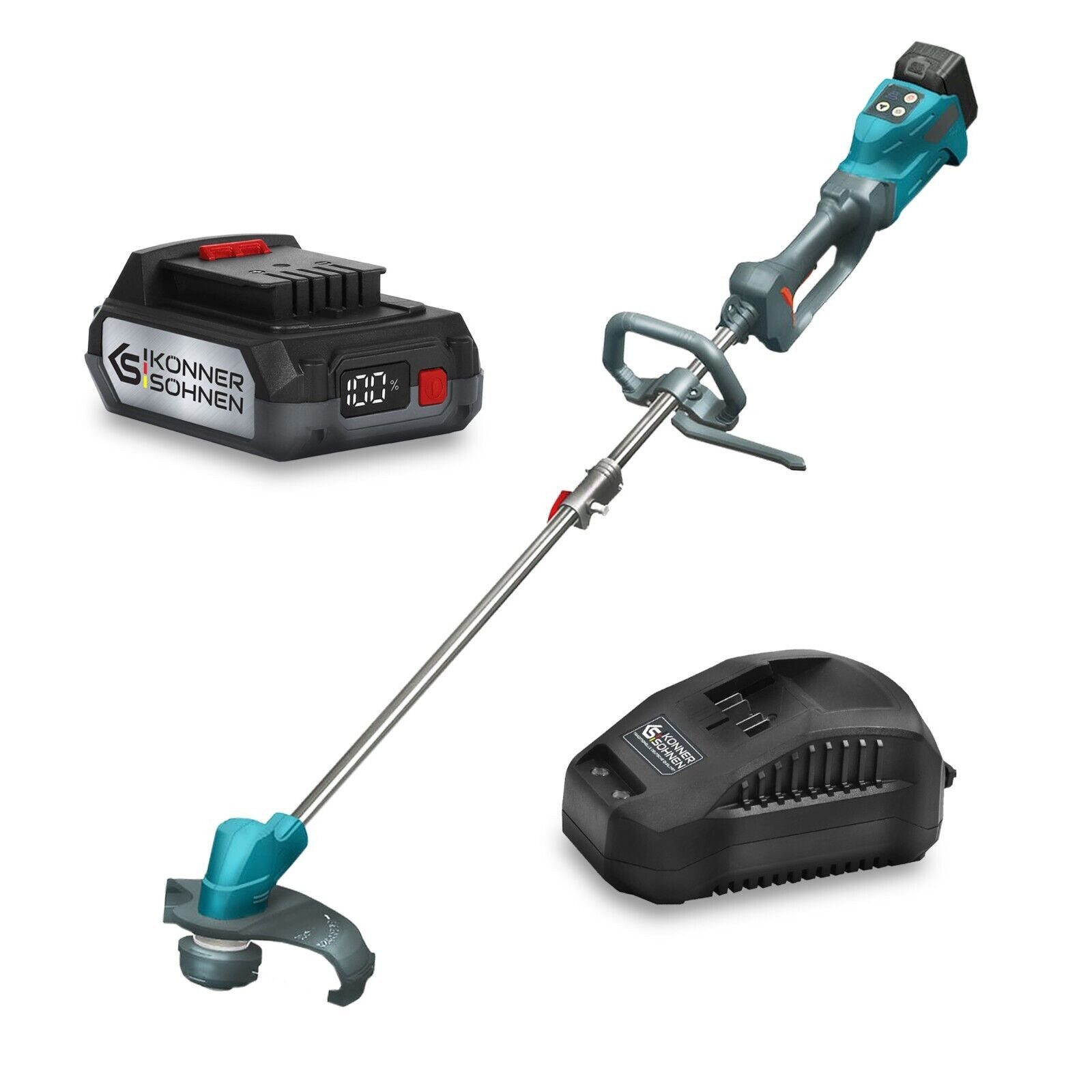 Könner & Söhnen Akku-Rasentrimmer KS BCT-20V + KS C24A + KS 20V2-1, (1 St)