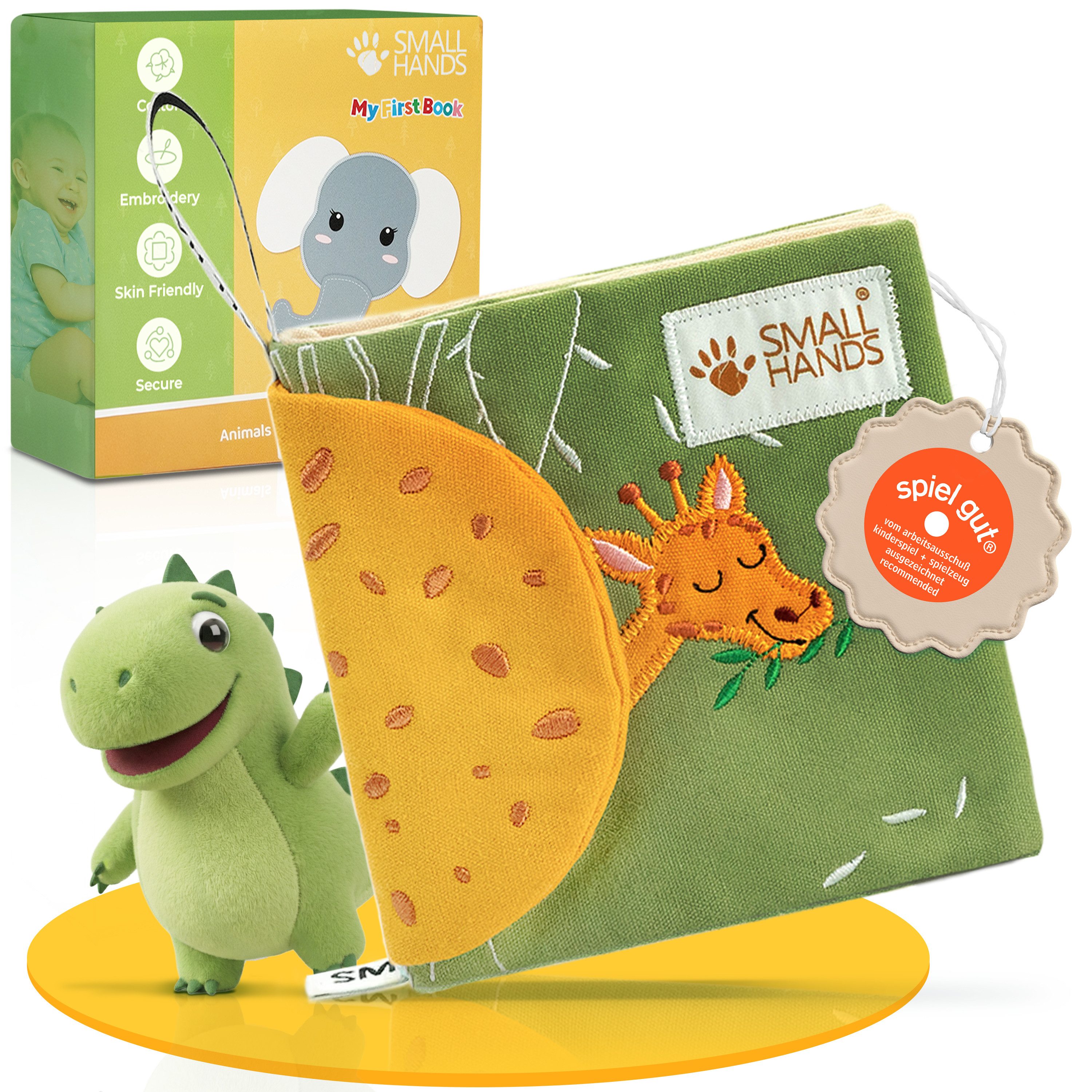 My First Book Stoffbuch Small Hands, Baby Fühlbuch, 0-12 Monate, Baby Spielzeug