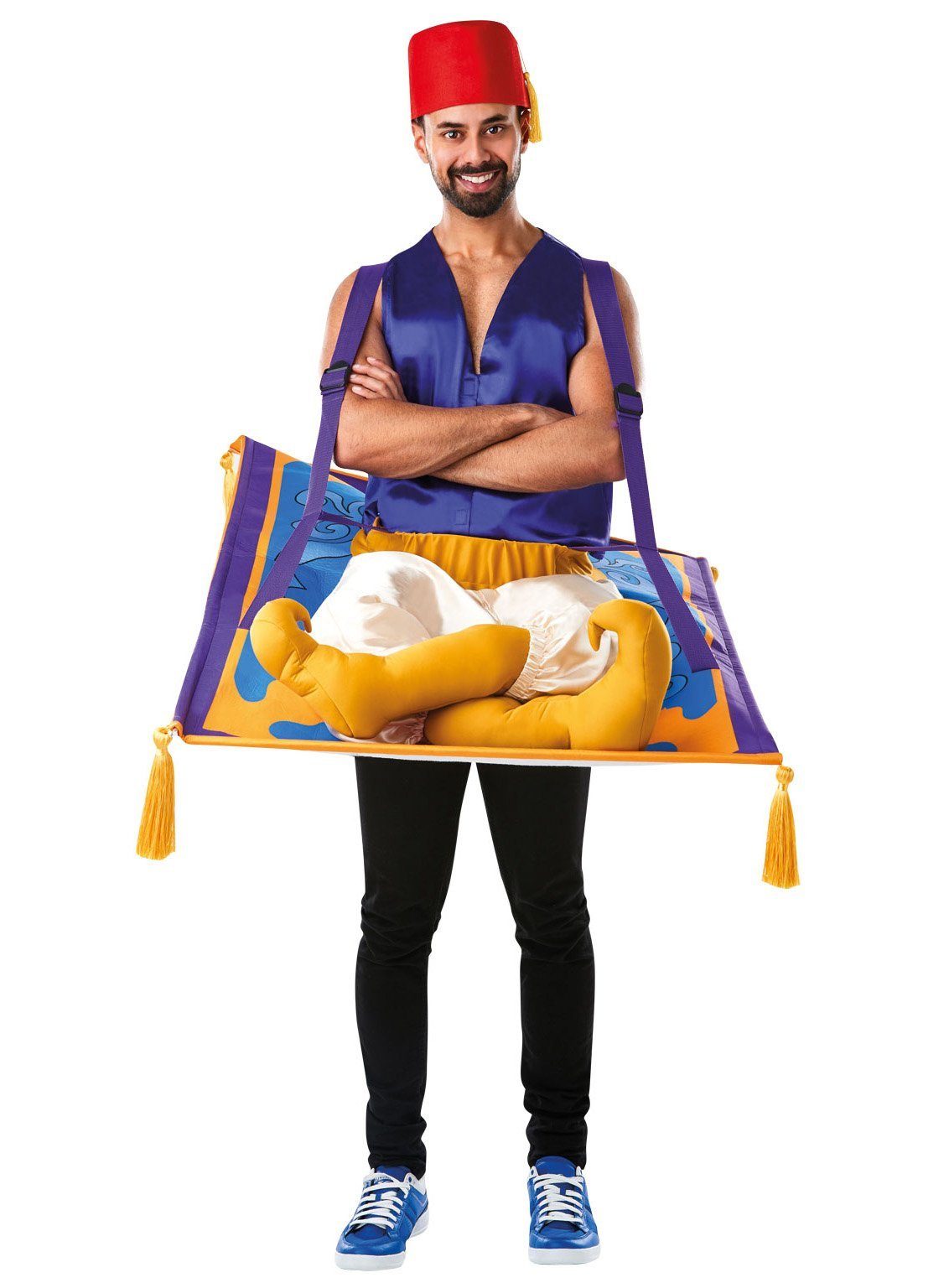 Rubie´s Kostüm Disney's Aladdin Fliegender Teppich Kostüm, Witziges Aladin- Kostüm mit Fake-Beinen