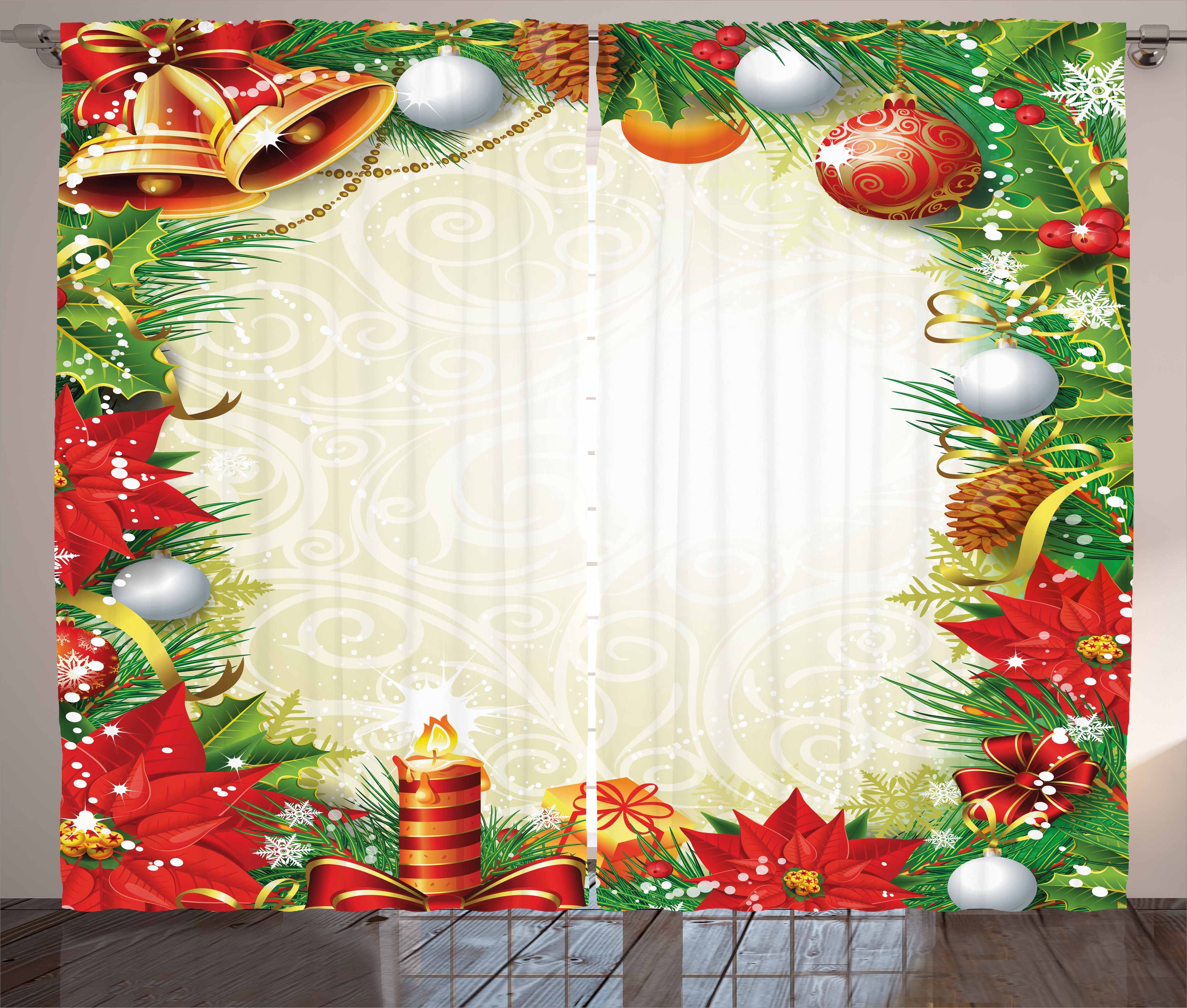 Gardine Schlafzimmer Kräuselband Weihnachtsbaum Abstrakter Neujahr mit Schlaufen Abakuhaus, Haken, und Vorhang