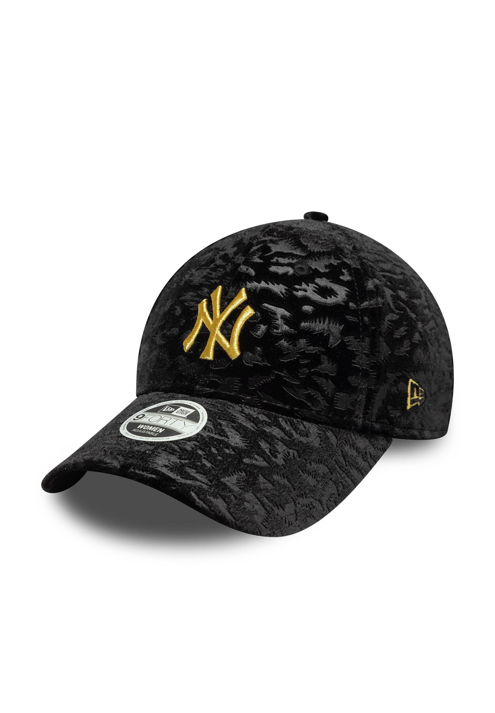 Baseball Cap New York Yankees New Era Leo Velour 9Forty Women Cap Schwarz