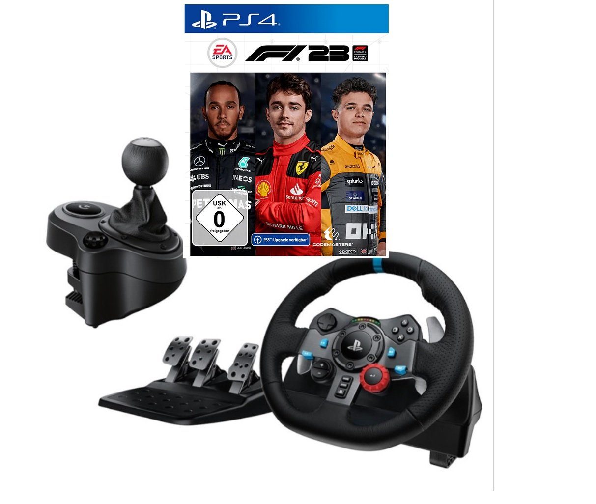 Logitech G G29 Driving Force PS3/PS4/PS5 + Shifter inkl. F1 23 For PS4 -  Bundle Gaming-Lenkrad