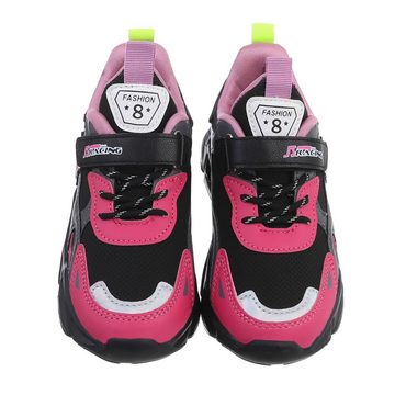 Ital-Design Kinder Low-Top Freizeit Sneaker Flach Freizeitschuhe in Pink