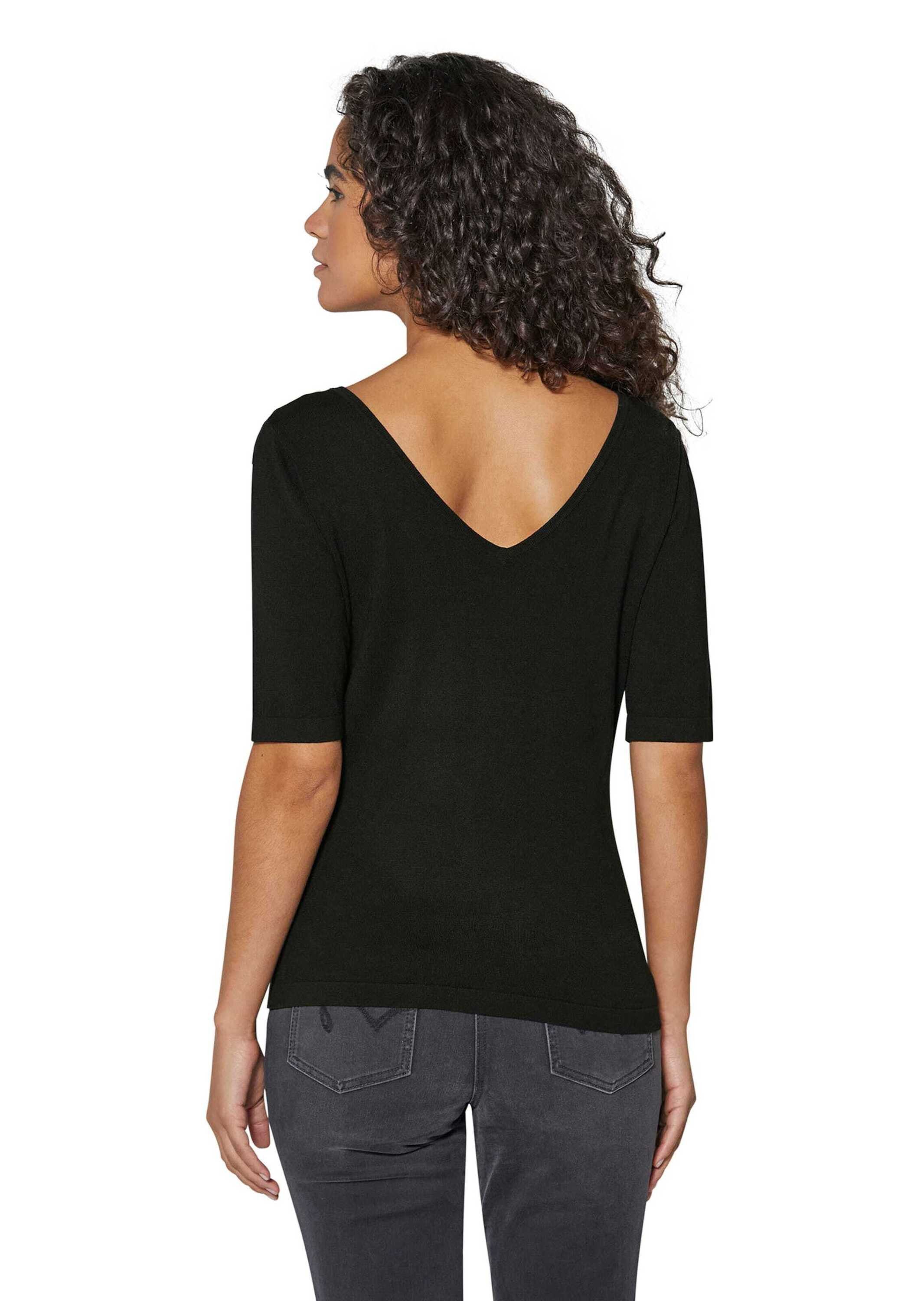MADELEINE Strickpullover Halbarm-Pullover mit V-Ausschnitt