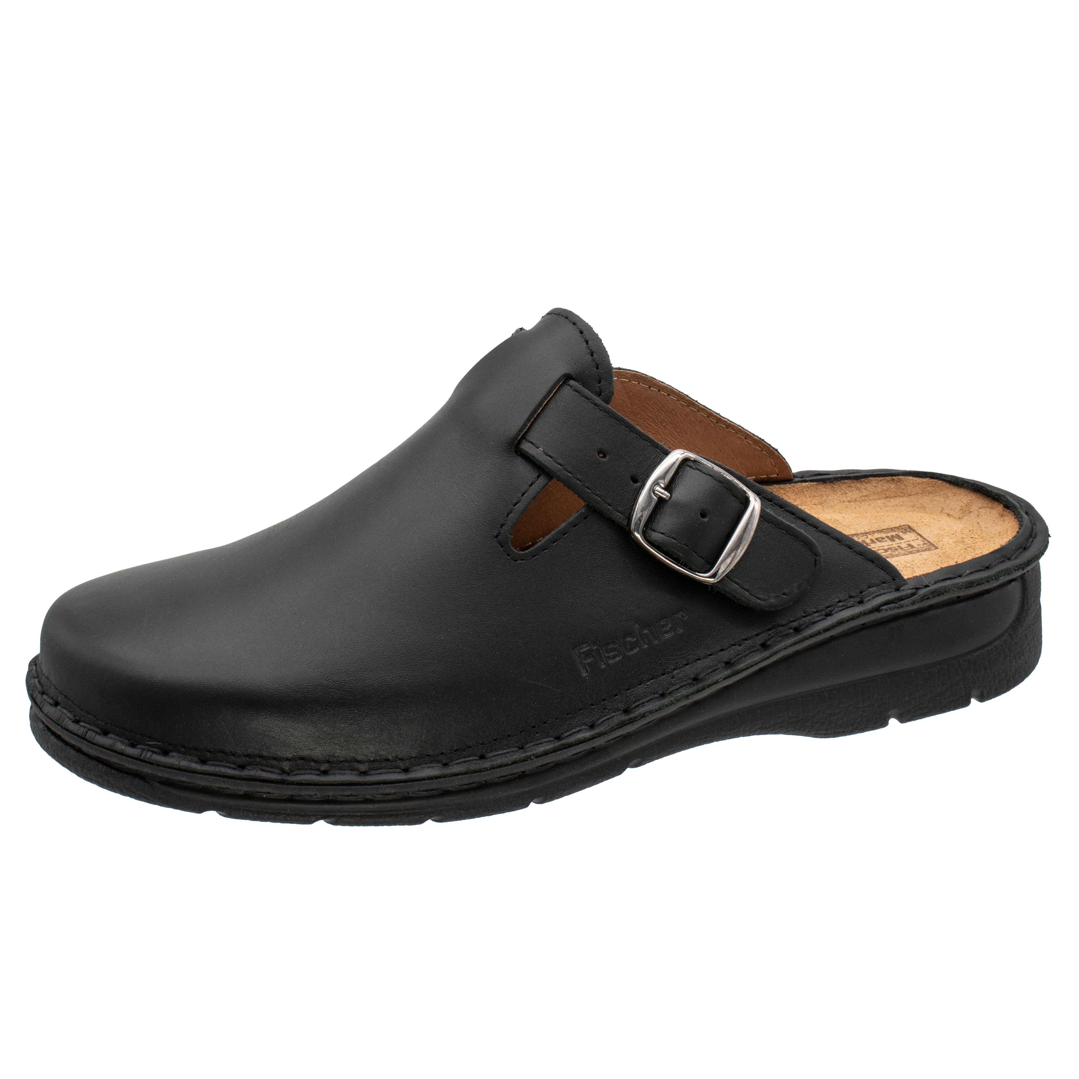 Fischer-Markenschuh Andreas Pantolette aus Nappaleder, Weite G, Ledereinlegesohle herausnehmbar