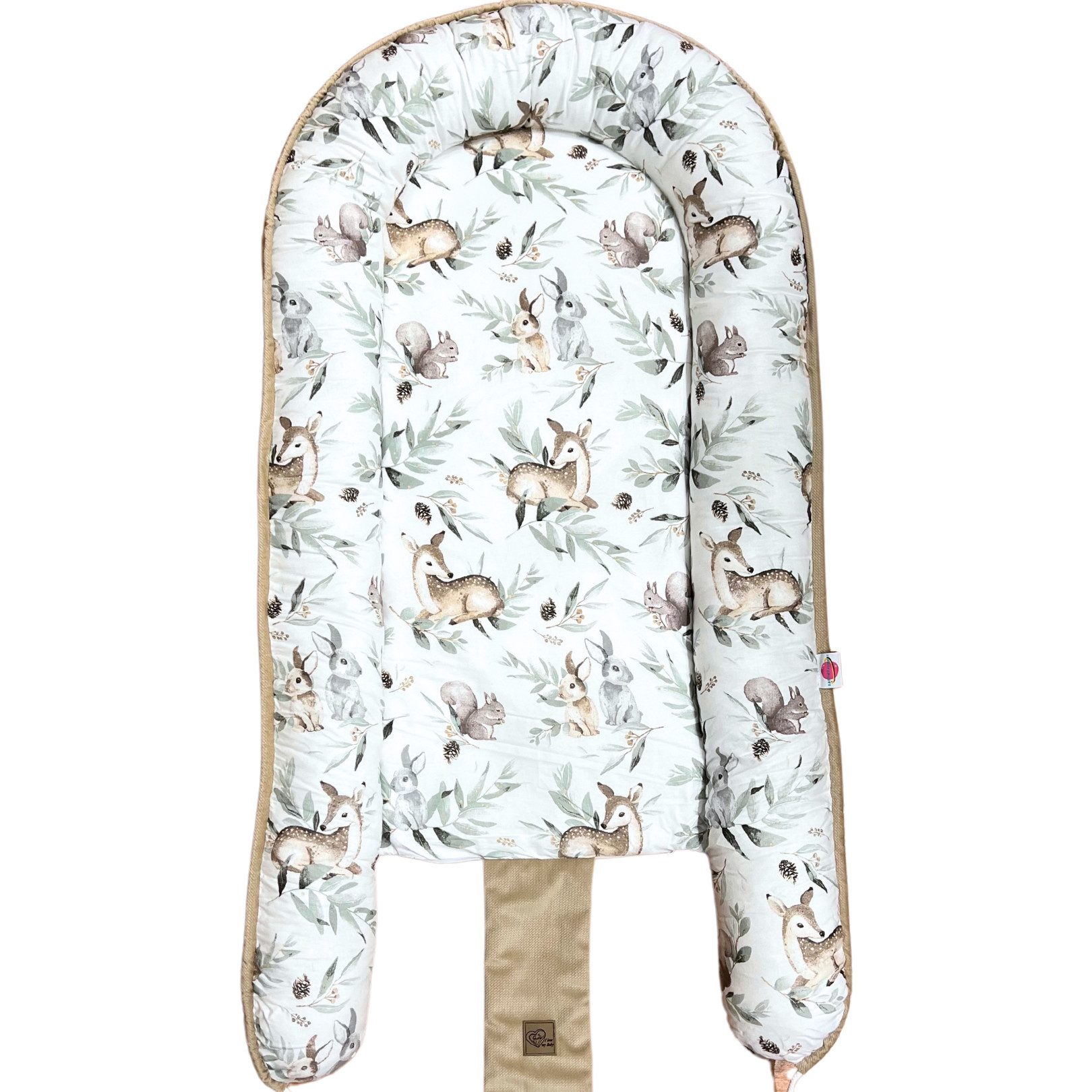 Babymajawelt Bettnestchen Baby Kuschelnest Reh mit Matratze Mitwachsend (1085), (Set, 1-tlg., 1x Babynestchen verstellbar, inkl. Tragetasche), Made in EU, für den Schlaf zwischendurch, Bettverkleinerung
