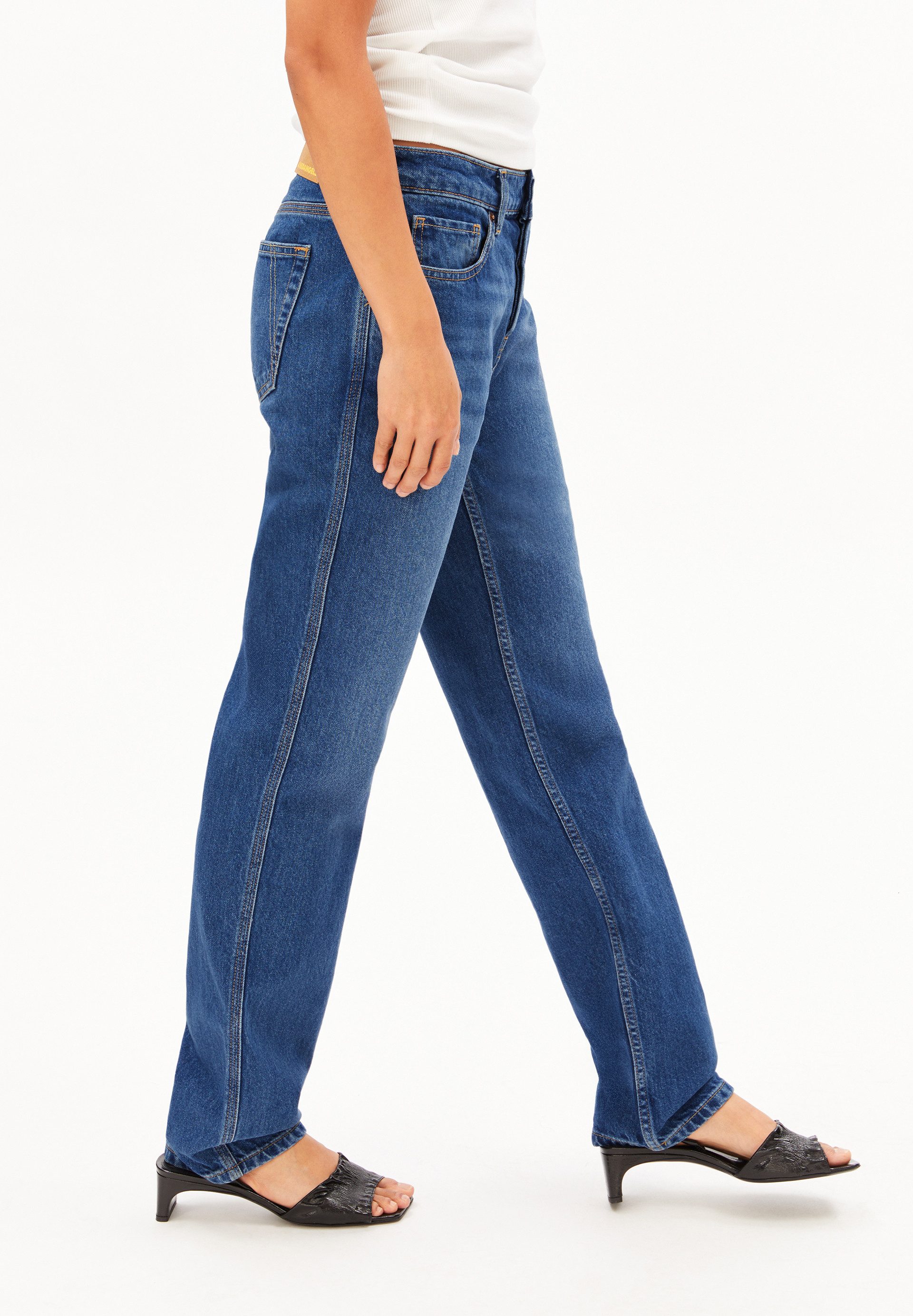 Armedangels Straight-Jeans AAVELINE Straight Jeans recycelte Baumwolle (Non-Stretch, Regular Fit) Mid waist