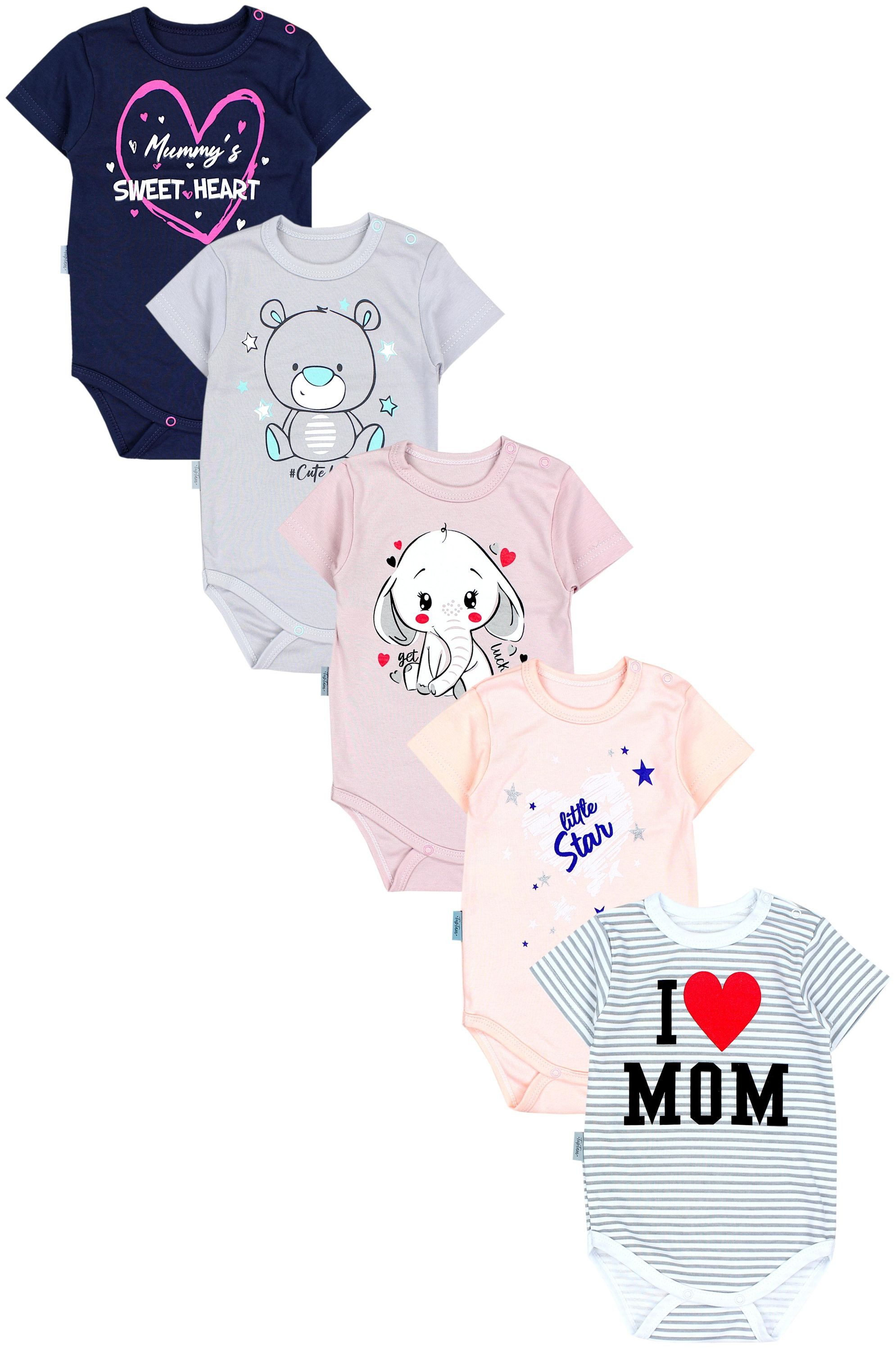 Kurzarmbody TupTam Unisex Baby Kurzarm Body mit Aufdruck Spruch 5er Pack