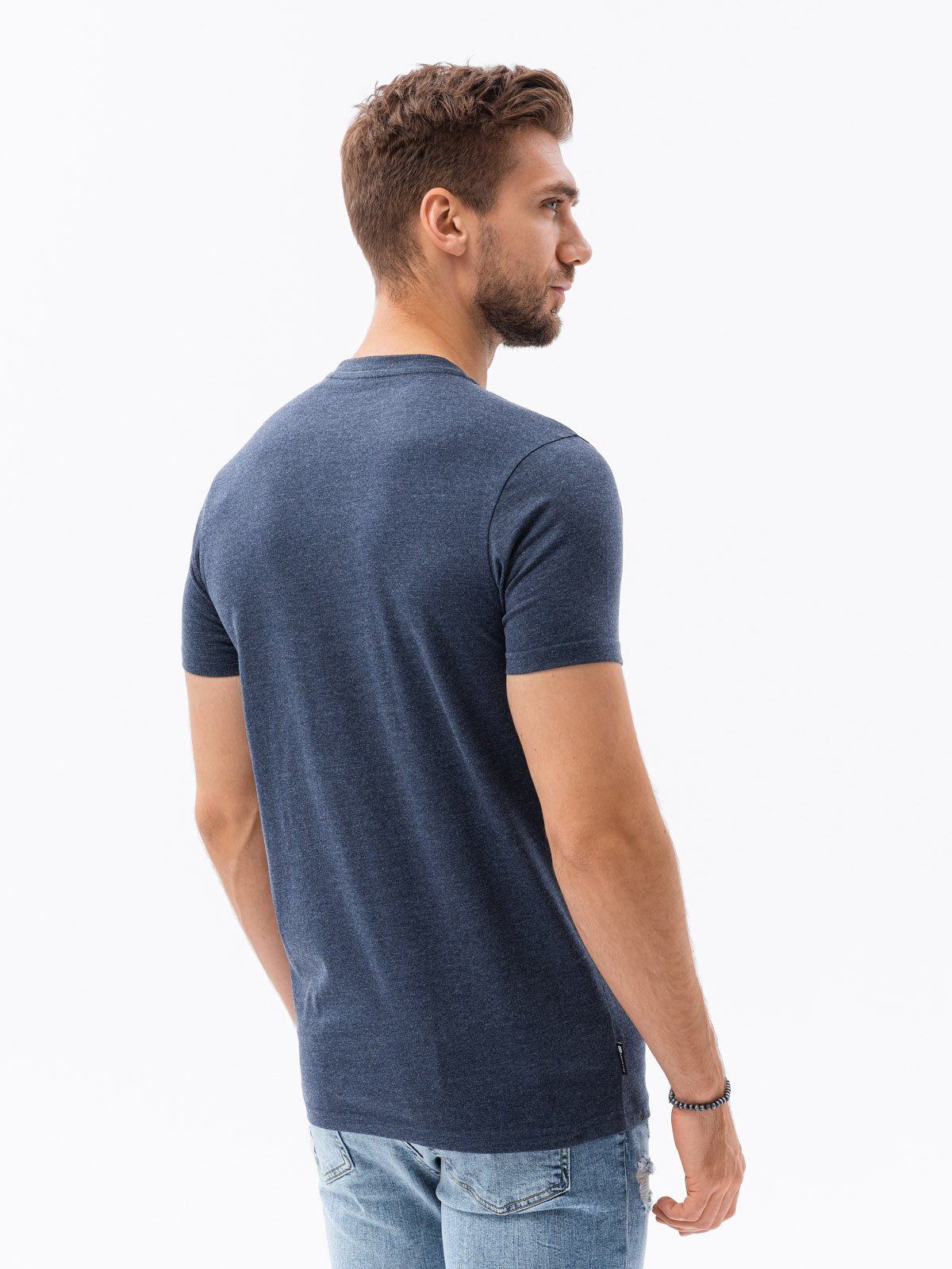 marineblau OMBRE Herren-T-Shirt Unifarbenes T-Shirt S1390 L -