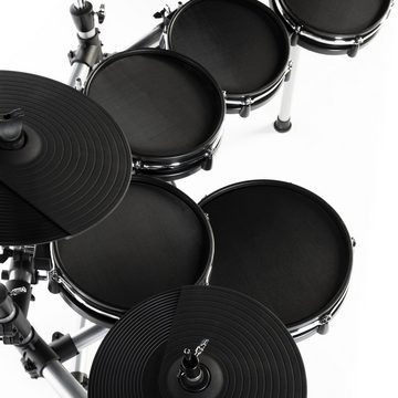 FAME E-Drum,DD-ONE Pro XT E-Drum Set, Elektronisches Schlagzeug-Set mit echter HiHat, 12" Snare-Pad und 12" Kick-Pad, 554 deutsche Studio-Sounds, 78 Drumsets, Aux, MIDI, MP3 und Effekten, inkl. Rack, Schwarz, E-Drums, E-Drum Sets, DD-ONE Pro XT, E-Drum Set, Elektronisches Schlagzeug, HiHat