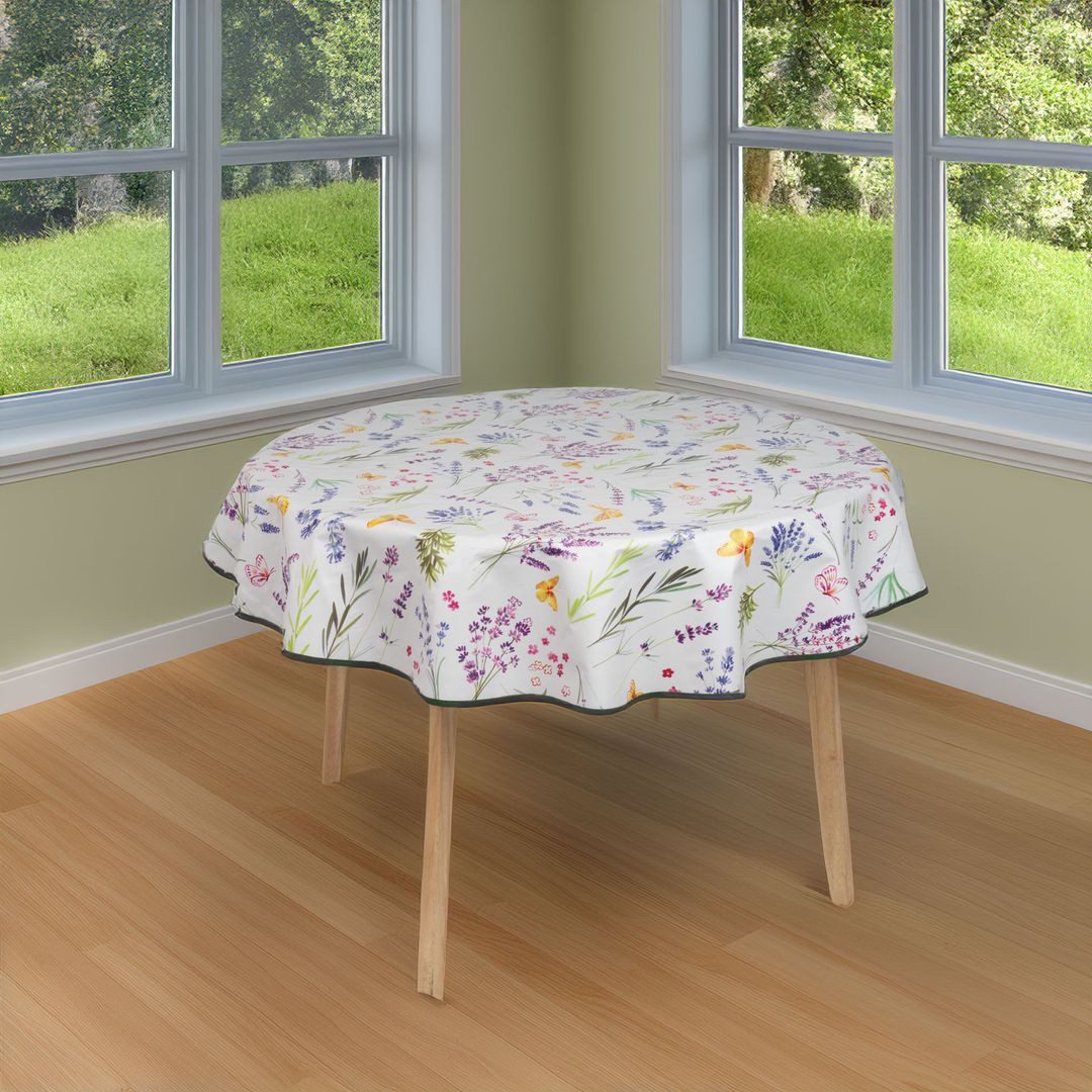 laro Tischdecke 140cm runde Wachstuchtischdecke Saum-Eingefasst günstig online kaufen