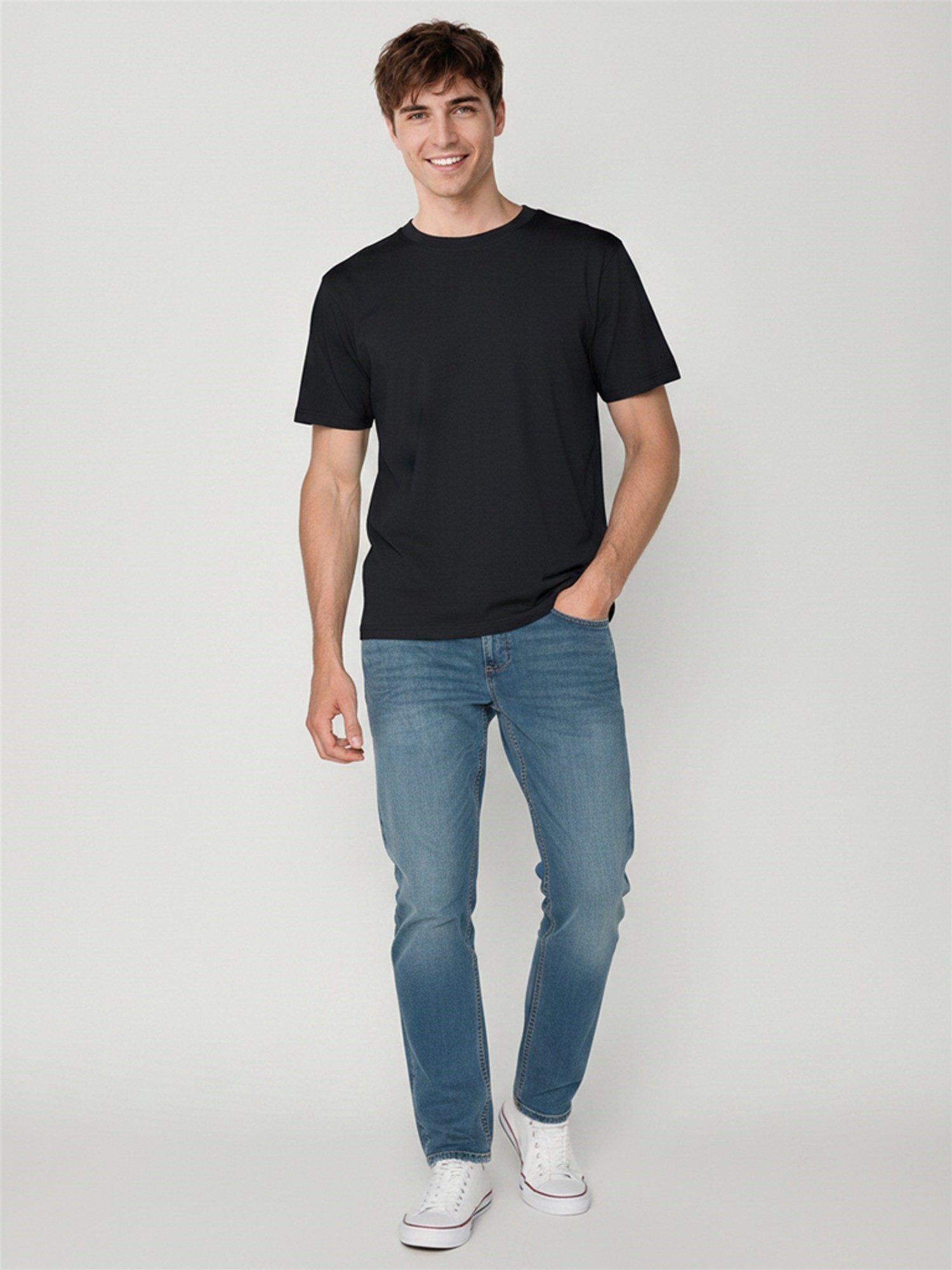 GreenBomb T-Shirt Fusion Basic Motiv Basic (1-tlg., 1) Fusion Fit, weiter und länger geschnitten, Bio-Baumwolle
