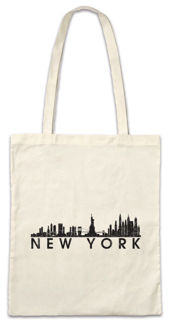 Beuteltasche Skyline New York Stofftasche Stadt City Fun United States NYC USA