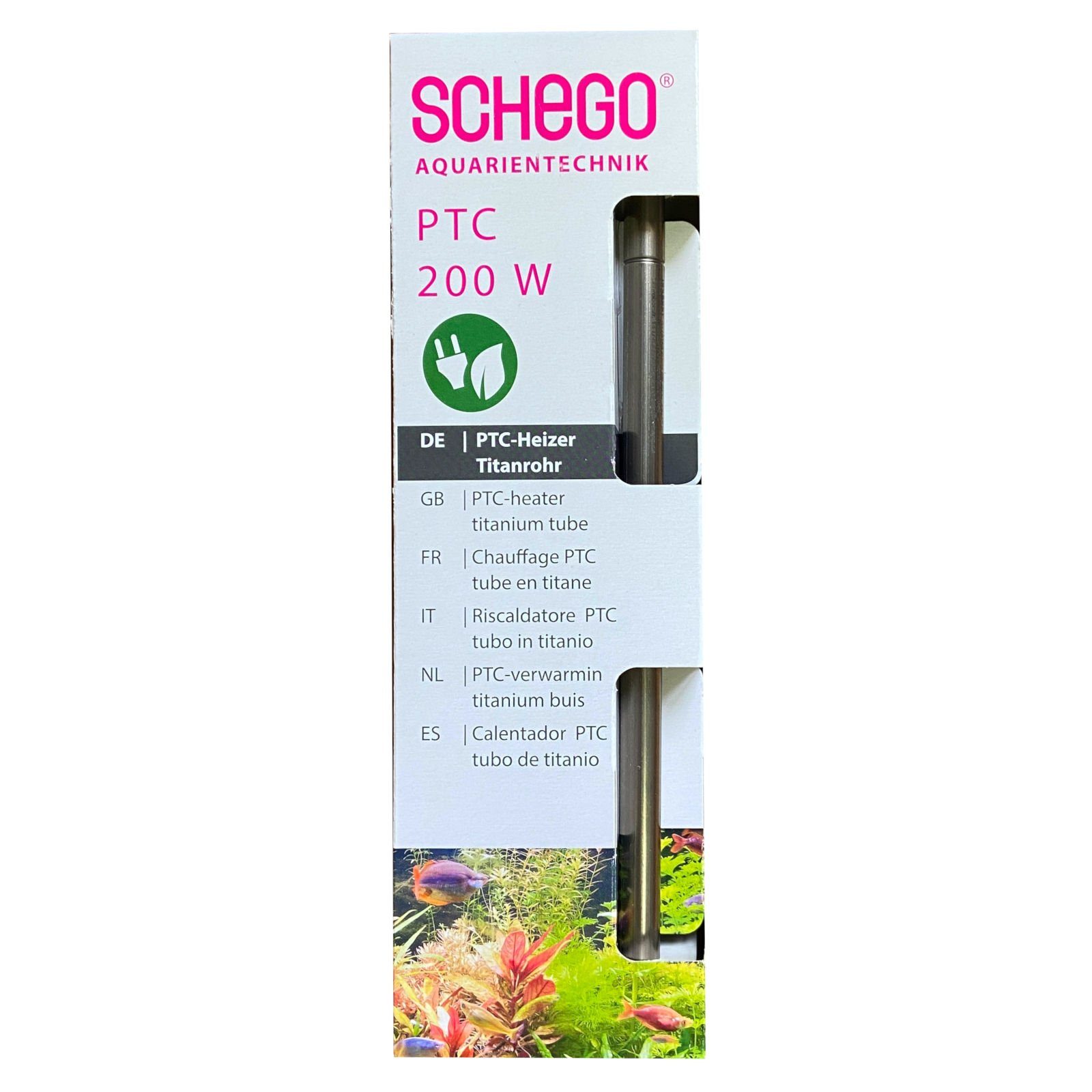 SCHEGO Regelheizer PTC-Heizer Titanrohr energieeffizienter Aquarium Heizstab - 200W