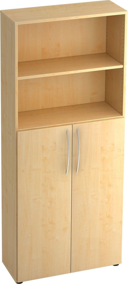 HAMMERBACHER Regal Regal 5 OH BxTxH 80x33x188cm Türen unten Griff BM Ahorn/Ahorn
