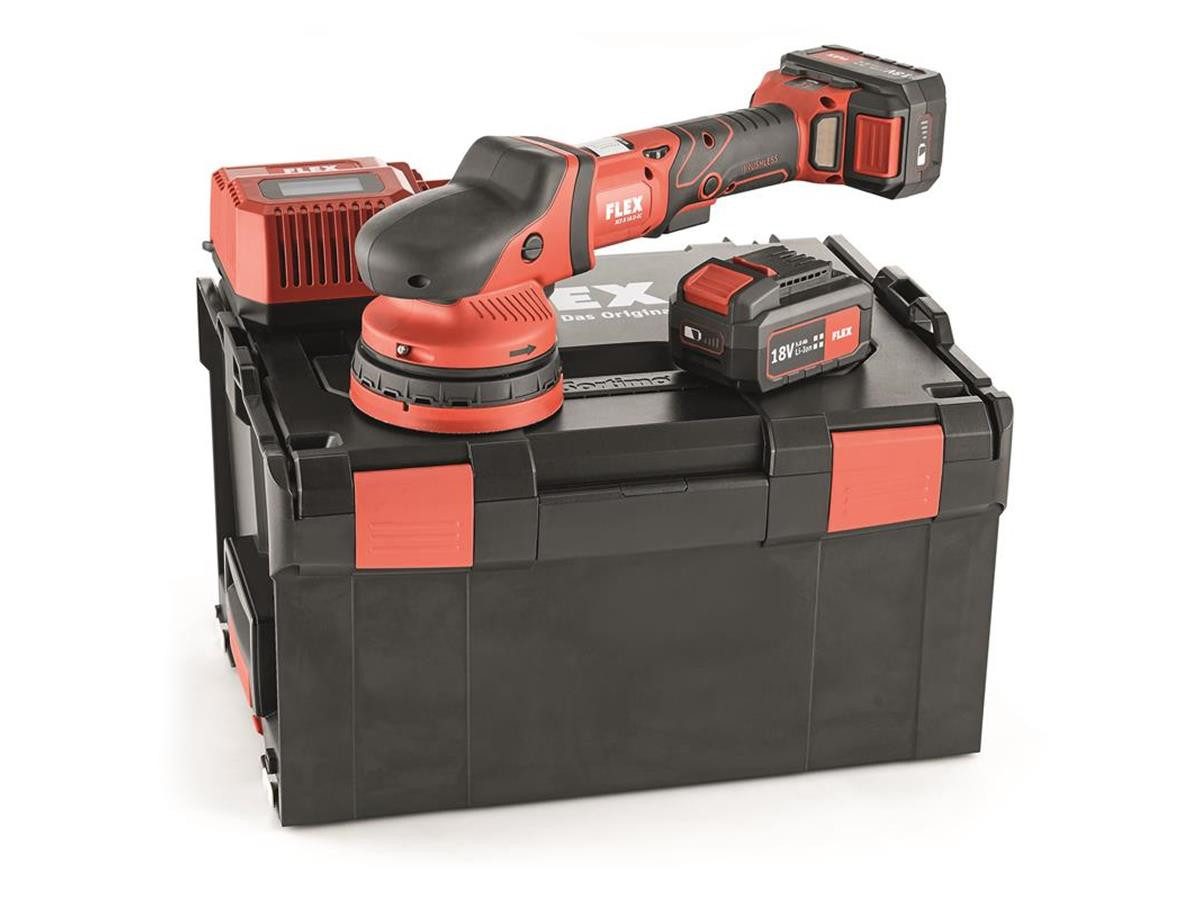 Flex Winkelpolierer XCE 8 125 18.0-EC 5.0/Set, 230 min. U/min, 380 max. U/min, Ø 125 mm, (Set inkl. Akkus und Ladegerät)